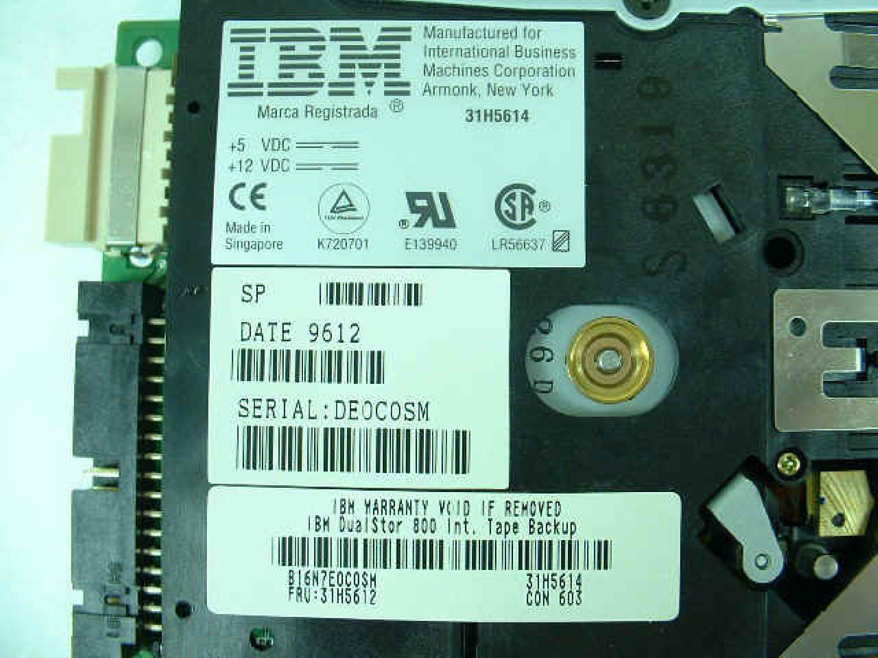 IBM 31H5614 DUALSTOR 800 INTERNAL TAPE BACKUP