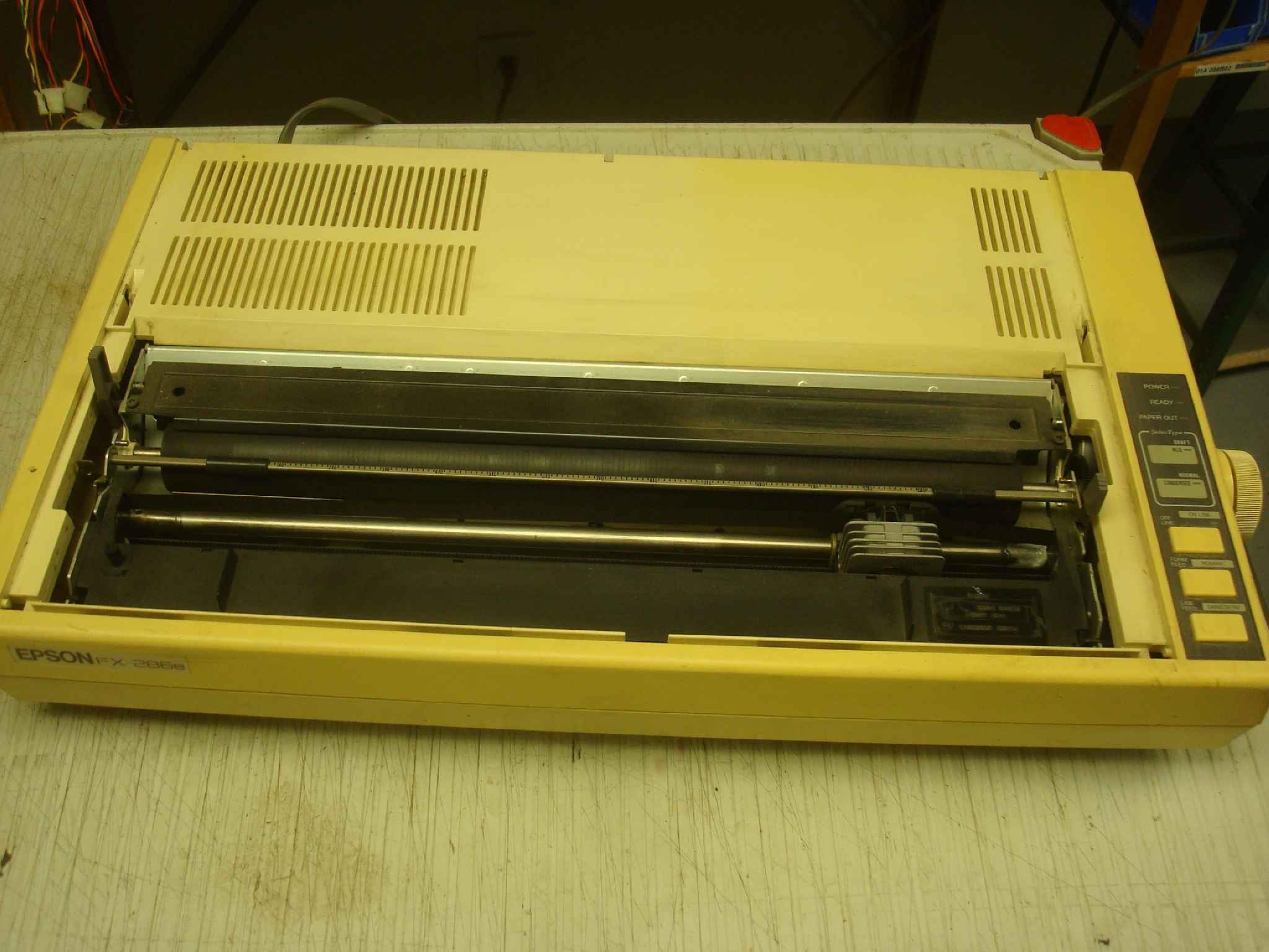 EPSON FX-286E WIDE CARRIAGE DOT MATRIX, NO TOP PLASTIC, GRADE B CONDITION