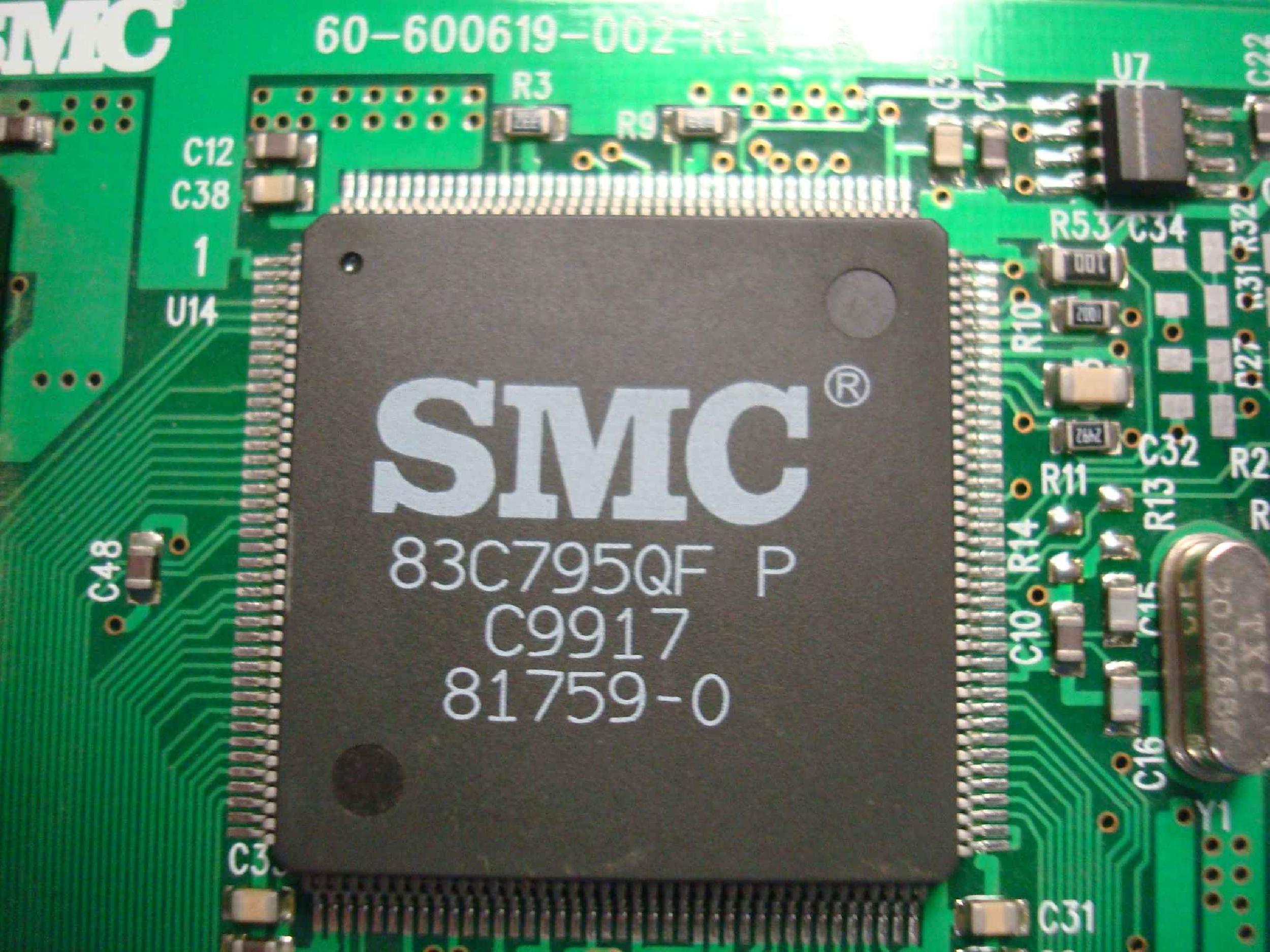 SMC / STANDARD MICROSYSTEMS CORPORATION 83C795QF ISA 10BASE-T RJ45 ETHERNET