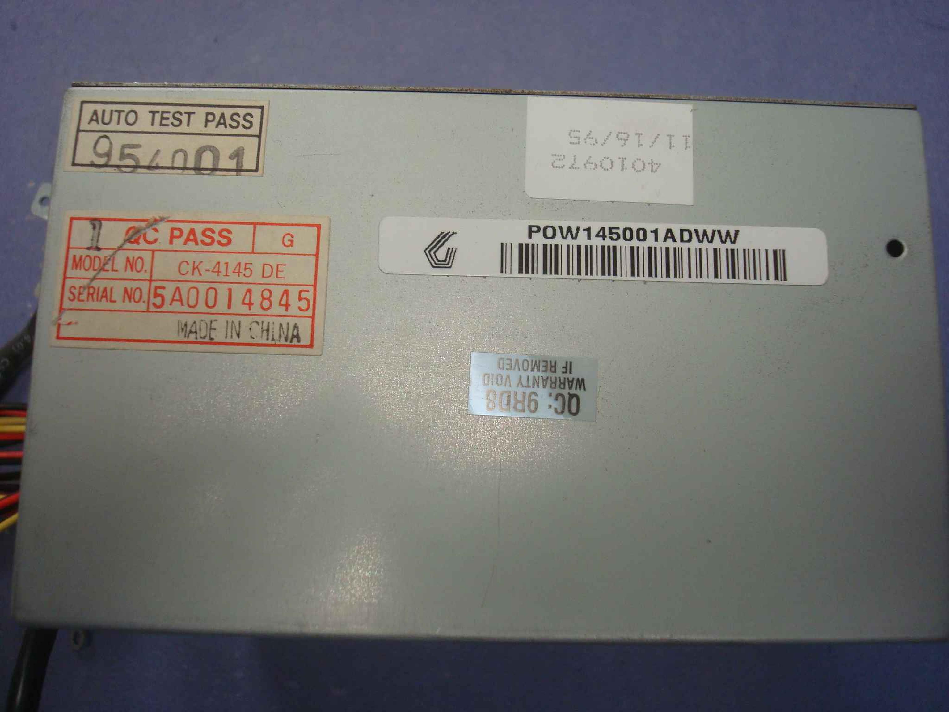 POWER TRONIC POW145001ADWW POWER SUPPLY FOR GATEWAY 145 WATT