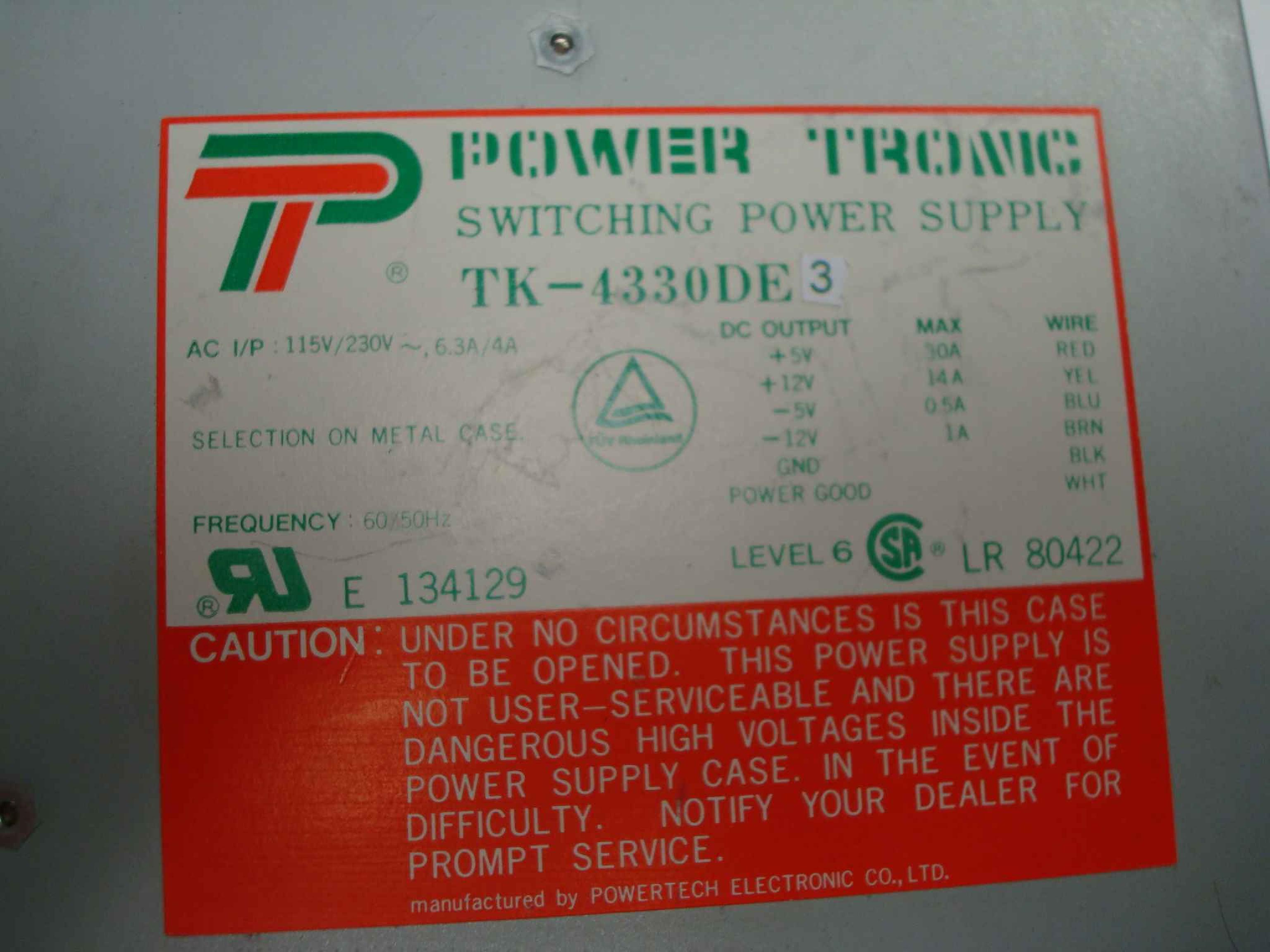 POWER TRONIC TK-4330DE3 POWER SUPPLY 300 WATT AT STYLE