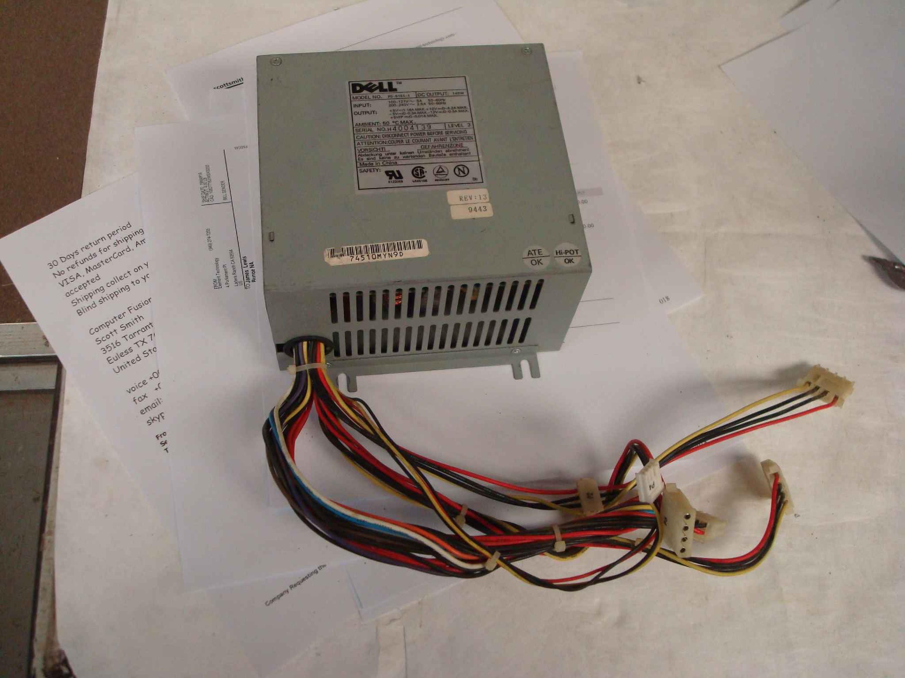 DELL PS-5151-1 145W ATX POWER SUPPLY