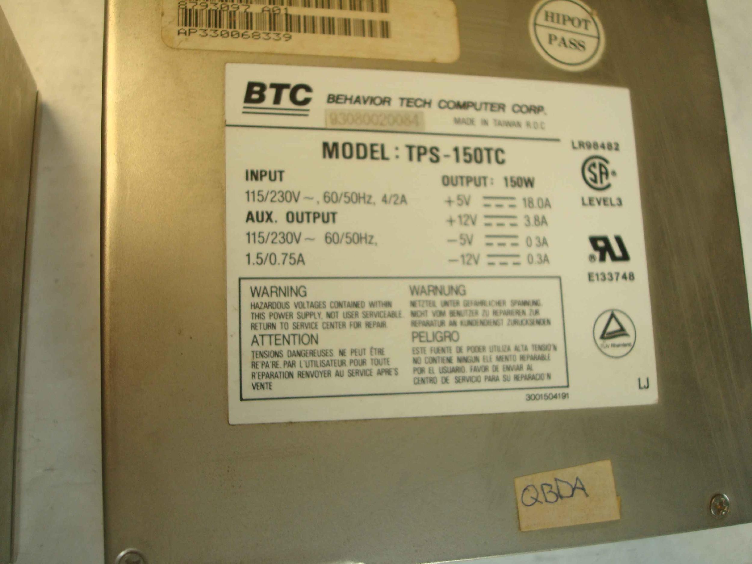 BTC TPS-150TC POWER SUPPLY