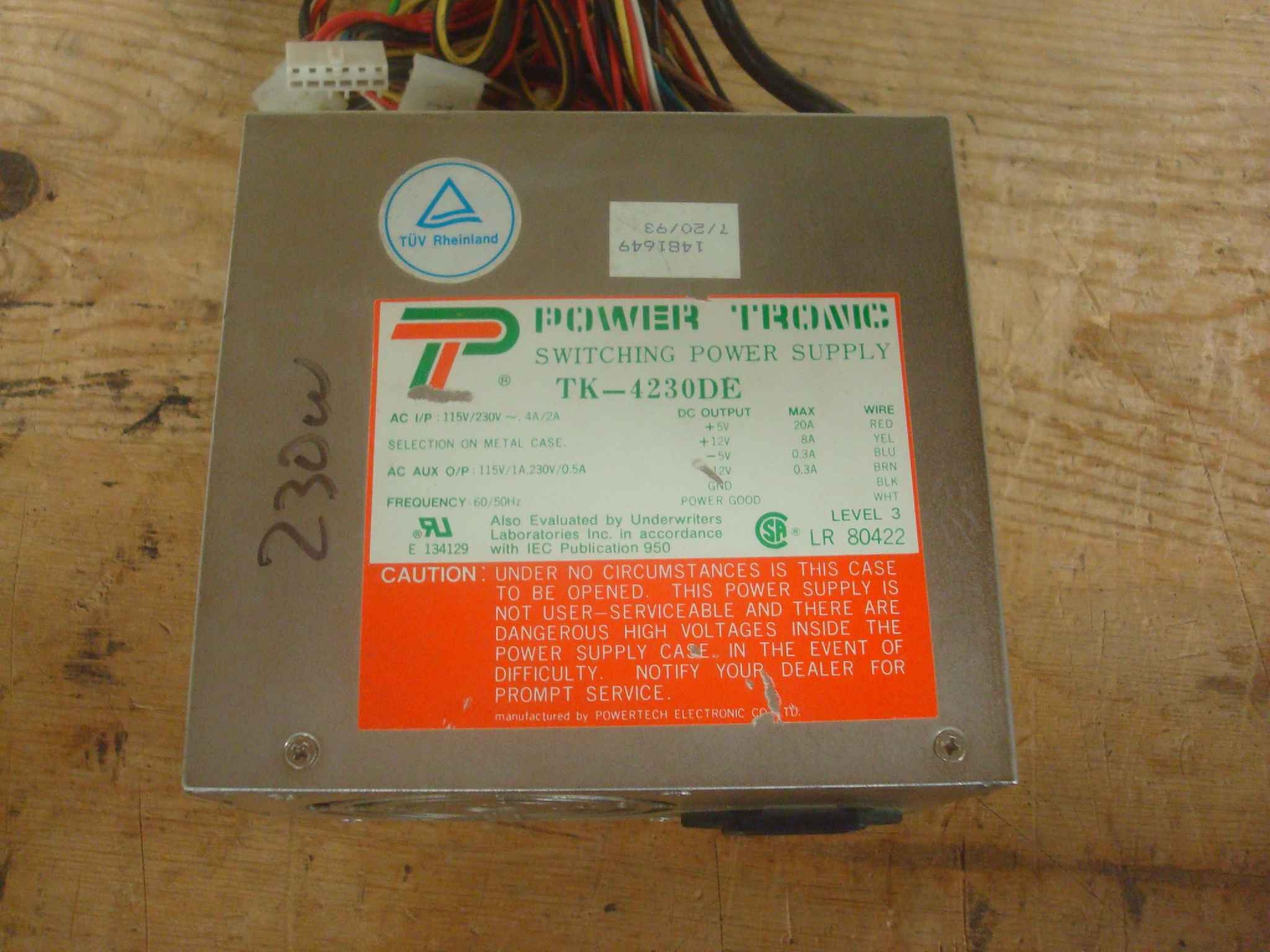 POWER TRONIC TK-4230DE AT STYLE SWITCHING POWER SUPPLY PULLED FROM JUPITER 600