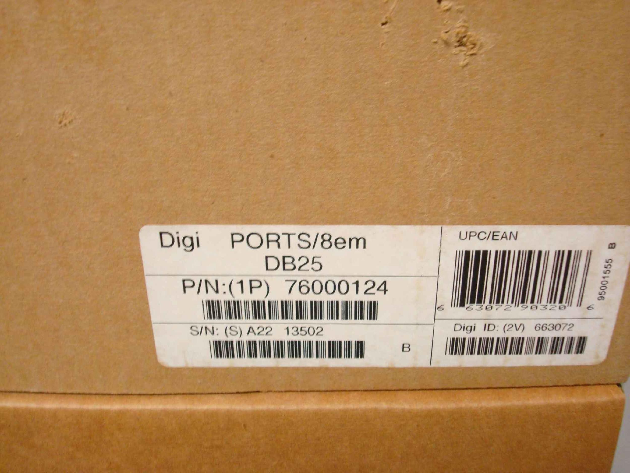 DIGI INTERNATIONAL 50000478 DIGIBOARD PORT/8EM DB25 PC/8EM