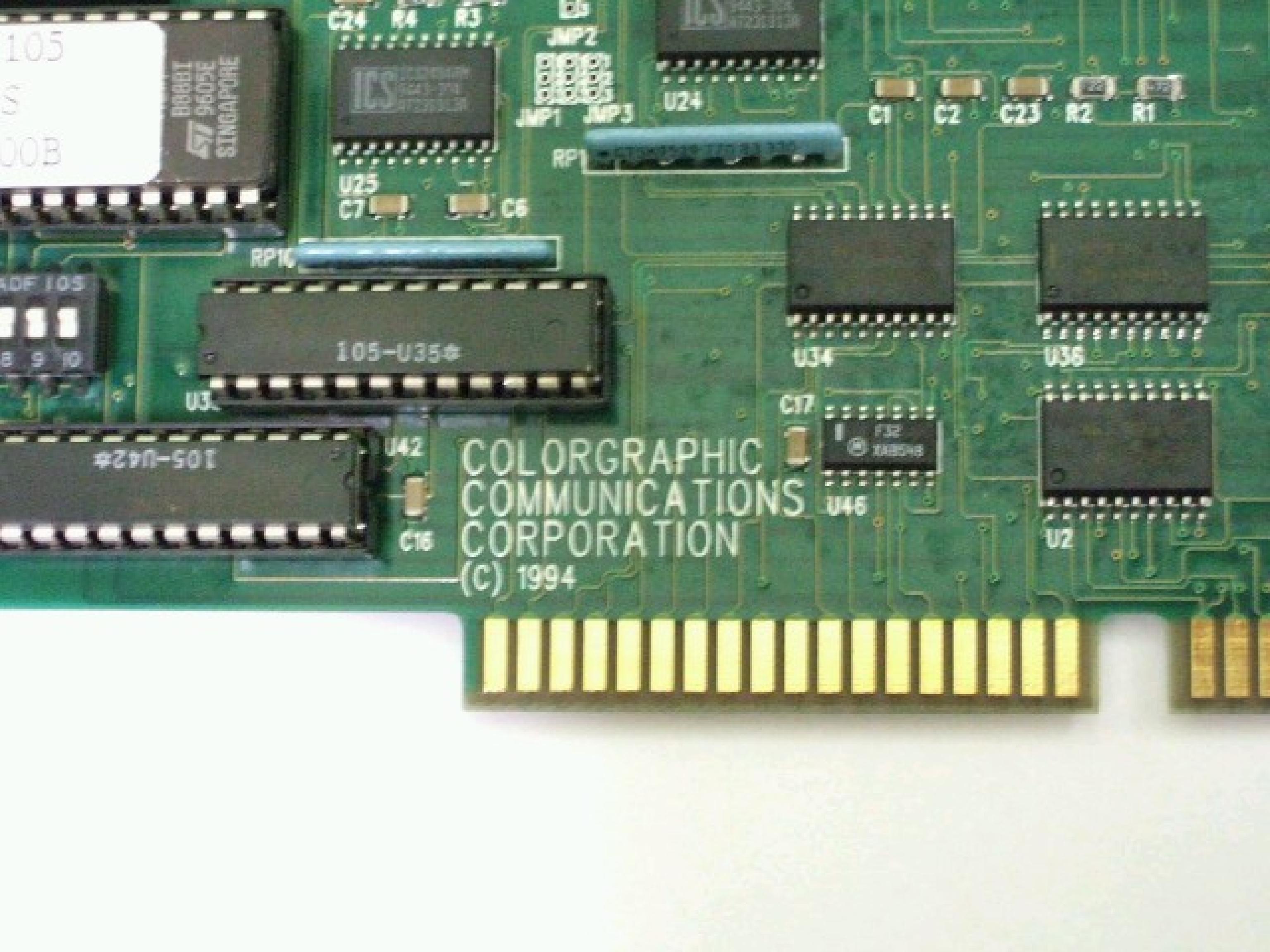 COLORGRAPHIC COMMUNICATIONS CORPORATION / HURCO PC601175-R2 REPLACEMENT ISA DUAL VGA+ COLORGRAPHIC COMMUNICATIONS