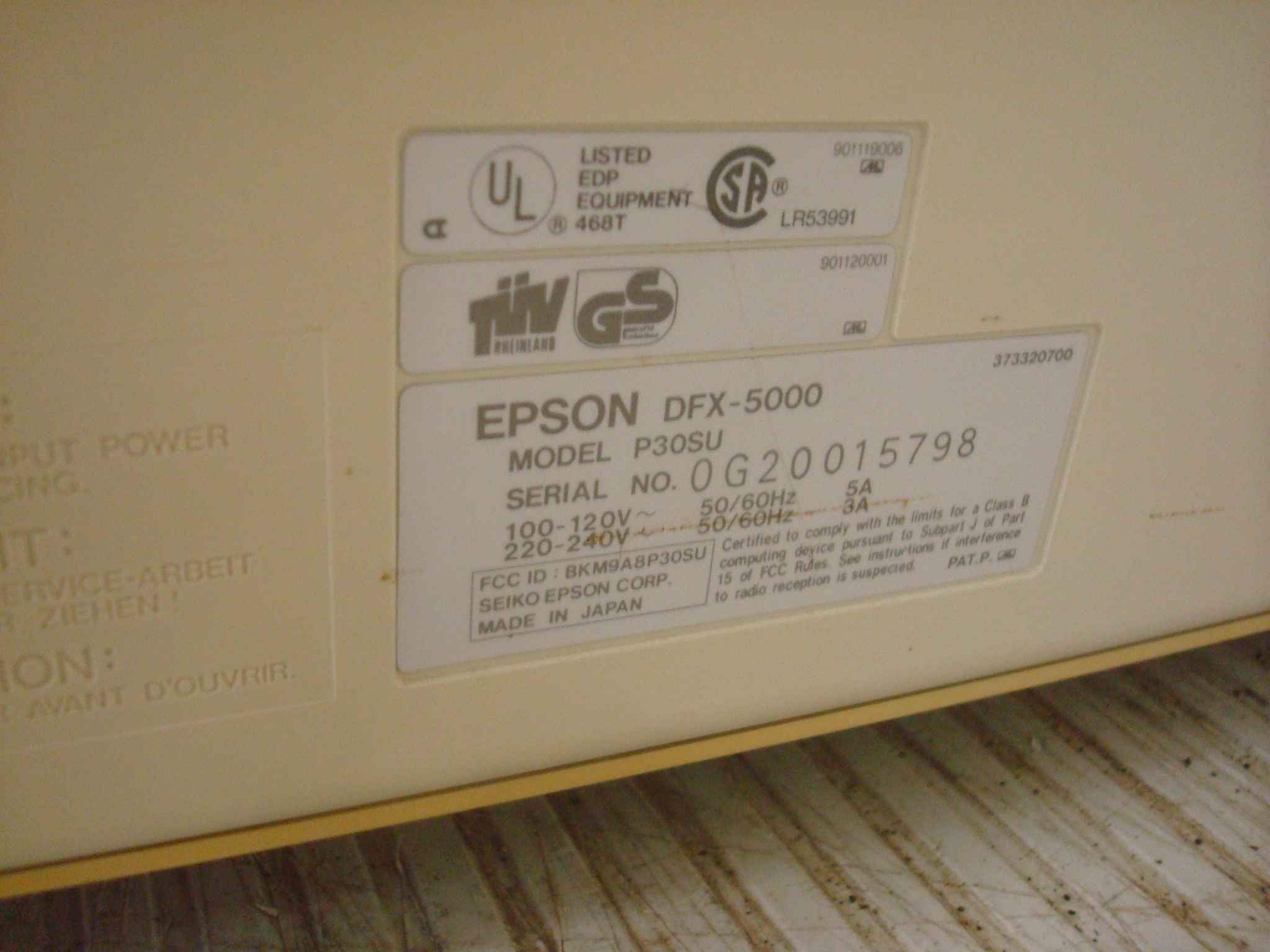 EPSON DFX5000 DOT MATRIX PRINTER