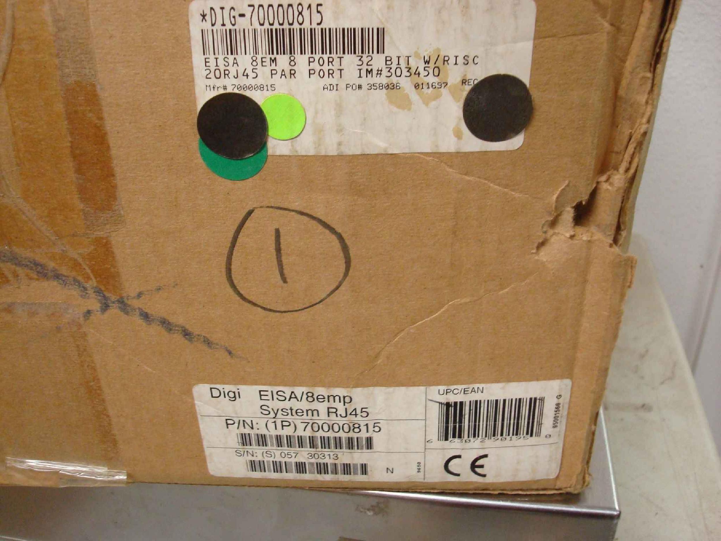 DIGI INTERNATIONAL 70000815 EISA/8EM 8EMP SYSTEM RJ45 32BIT W/RISC20RJ45 PAR OPEN BOX