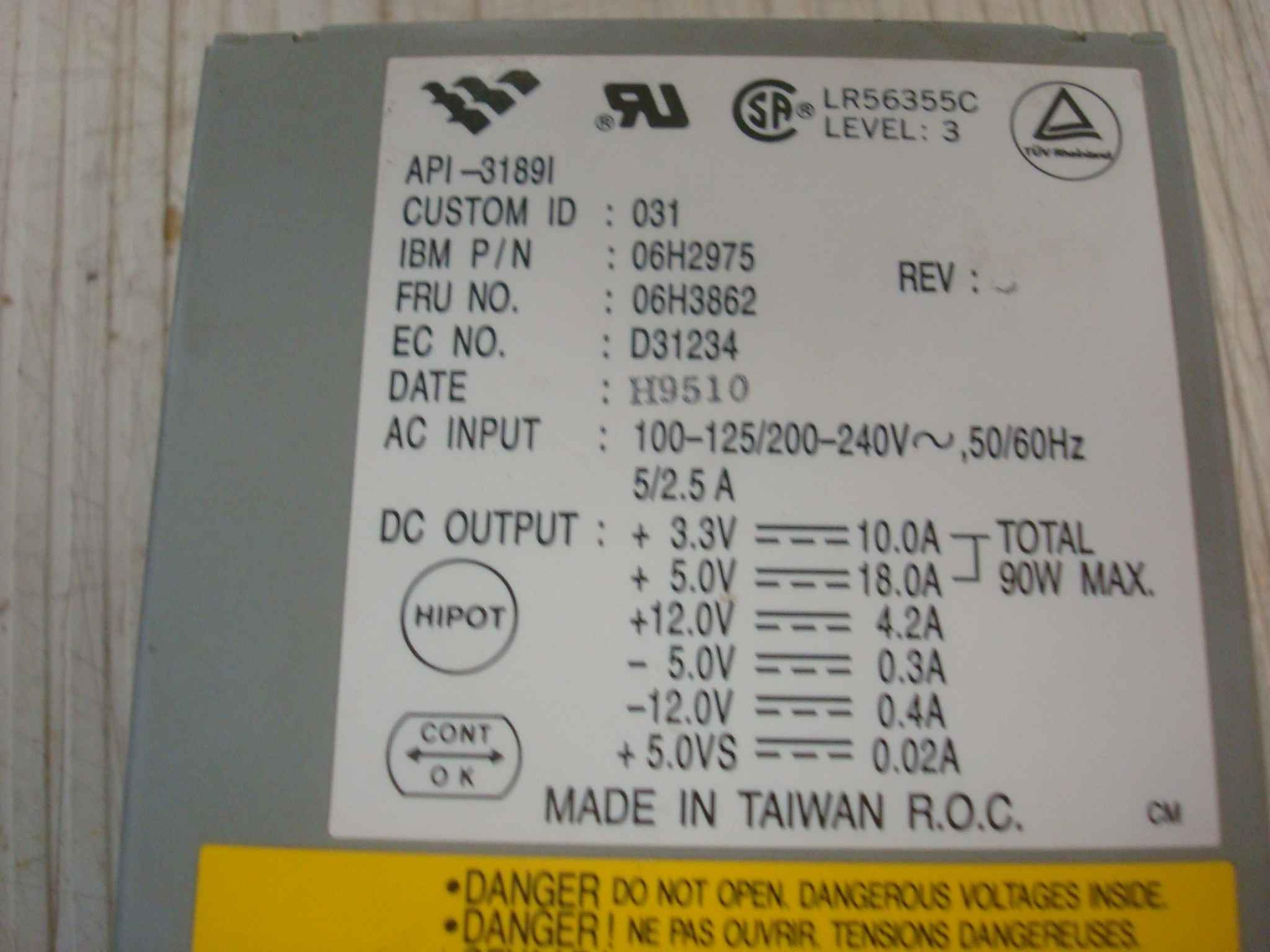 IBM 06H2975 POWER SUPPLY