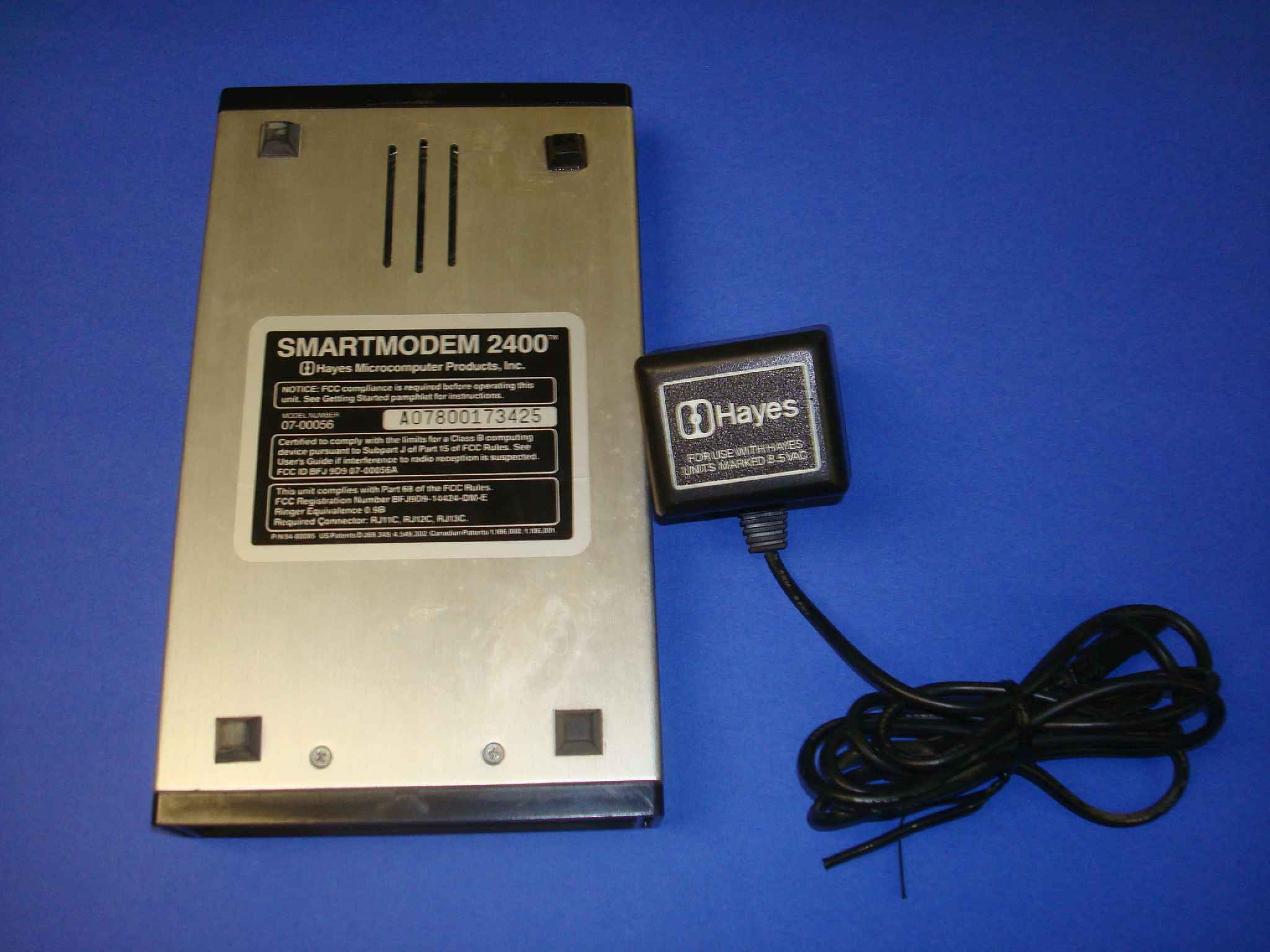 HAYES 94-00085 SMARTMODEM 2400 EXTERNAL WITH POWER SUPPLY