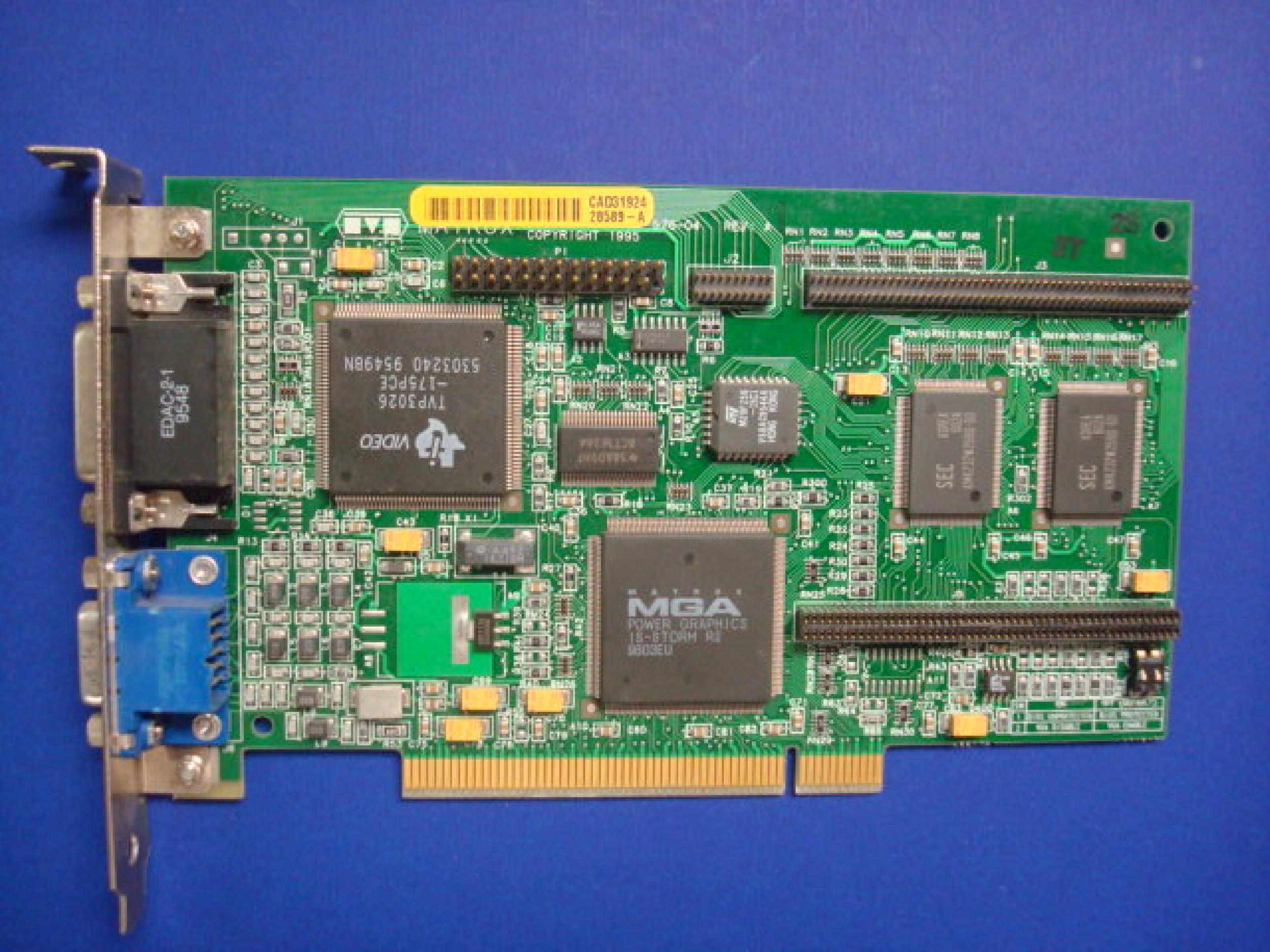 MATROX MGA-MIL/2/HP2 MILLENNIUM PCI 2MB VIDEO CARD