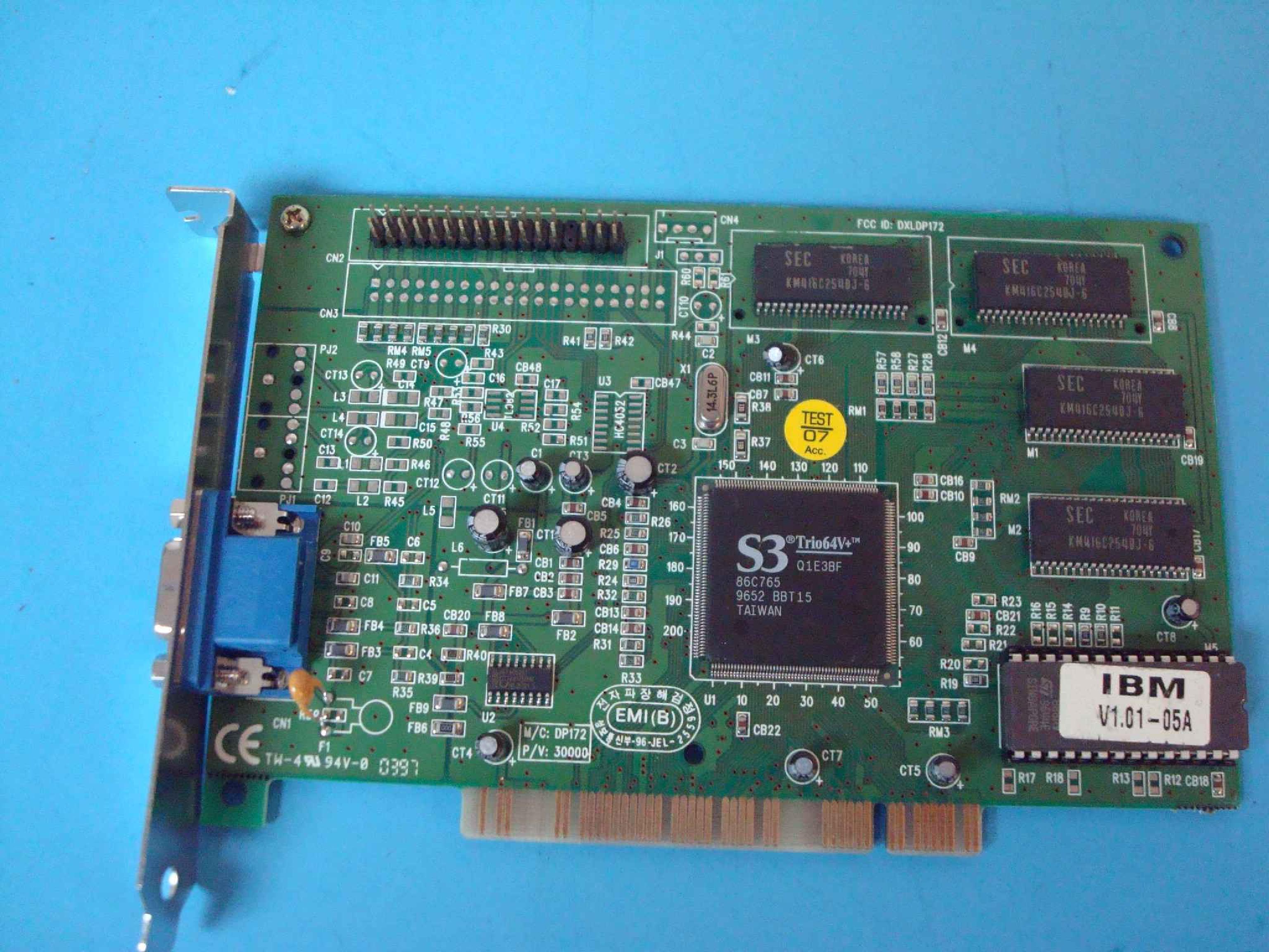 IBM J11UG 2MB S3 TRIO64V+ PCI VGA VIDEO CARD P1B3BF 86C765