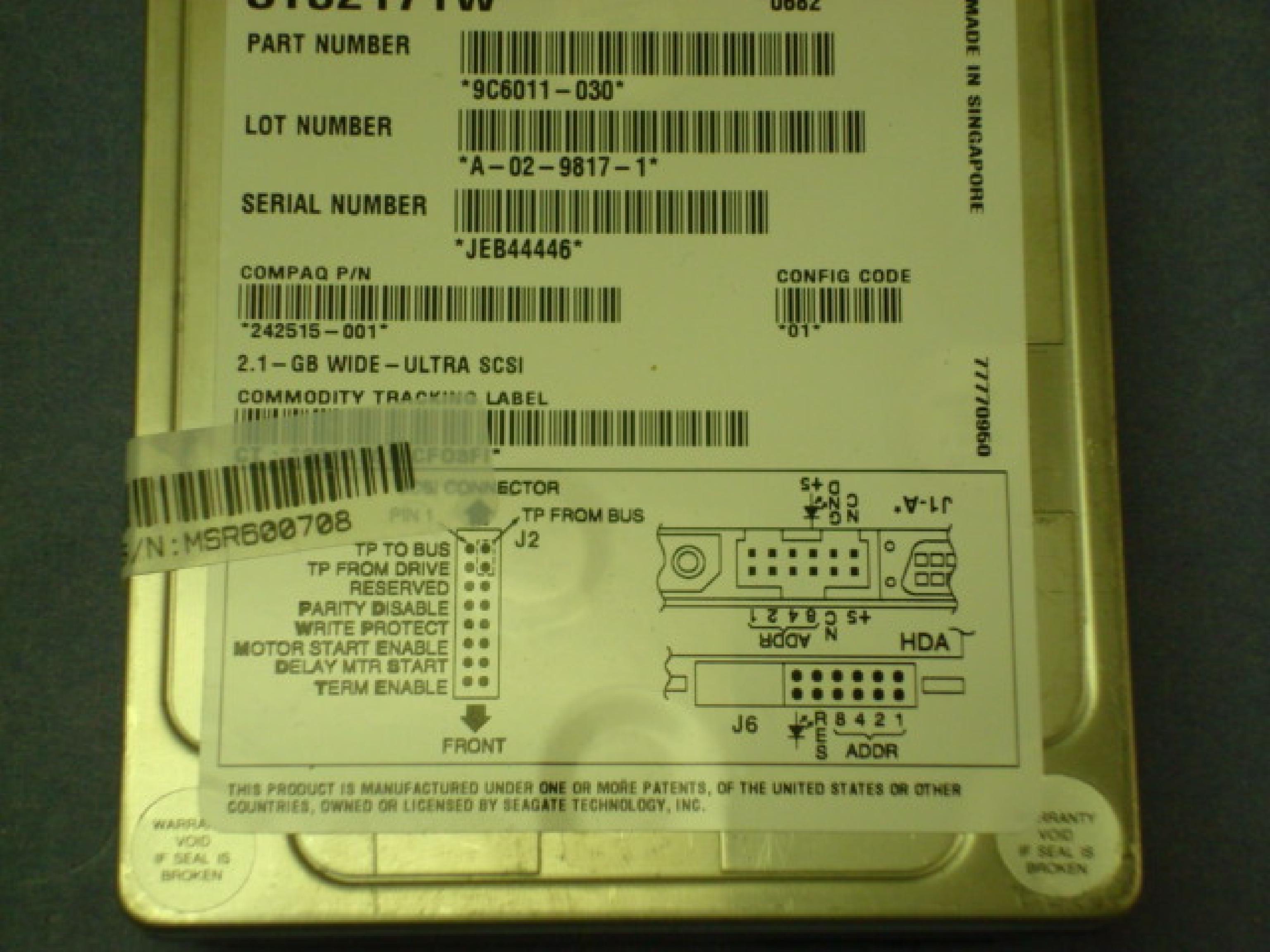 DELL 87793 2.1GB BARRACUDA SCSI ULTRA WIDE