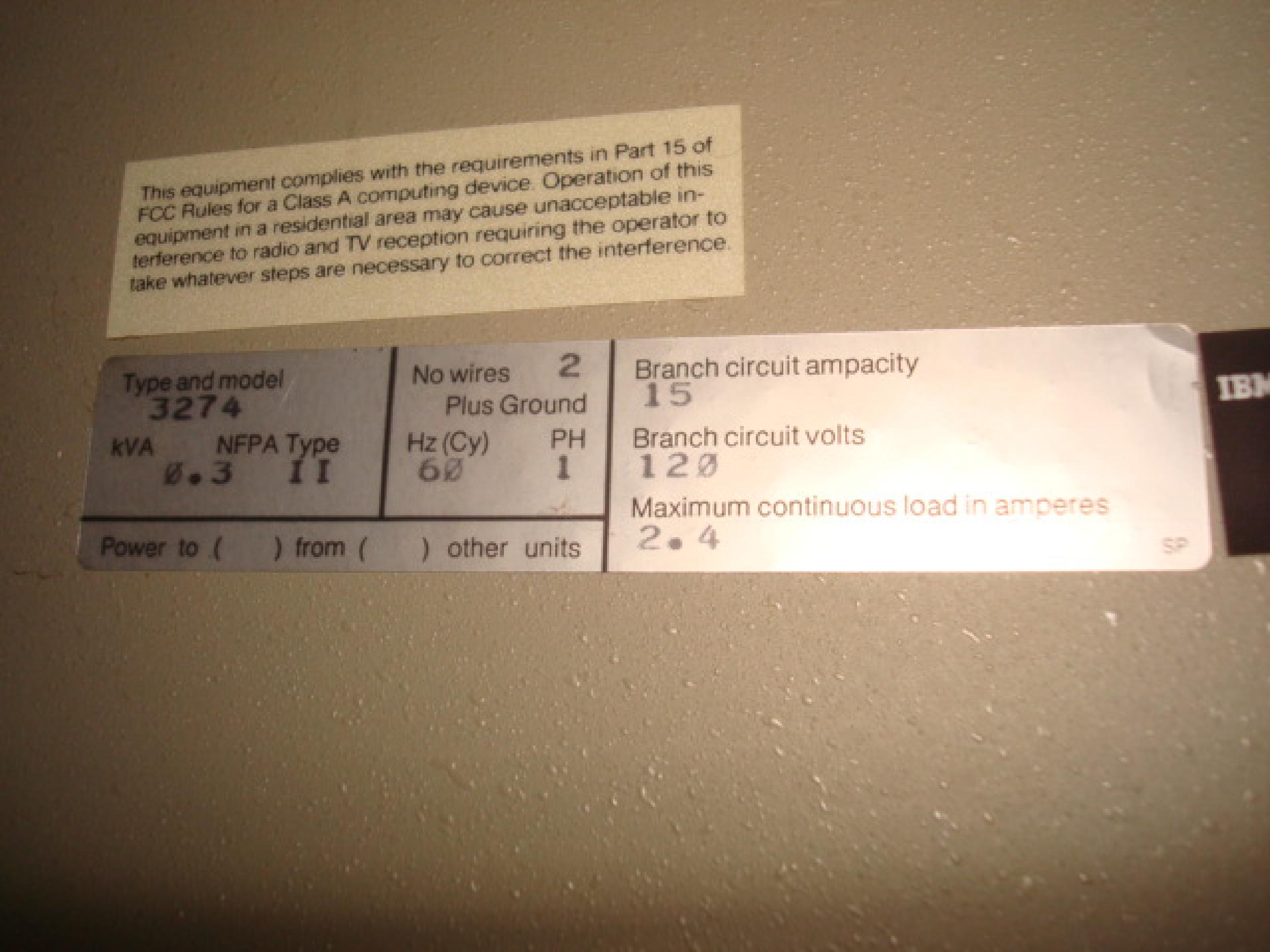 IBM 3274 3274 CONTROL UNIT, WITH MANUAL AND DISKETTES, 32 PORT 3270 TERMINAL CONTROLLERS AND PRINTERS