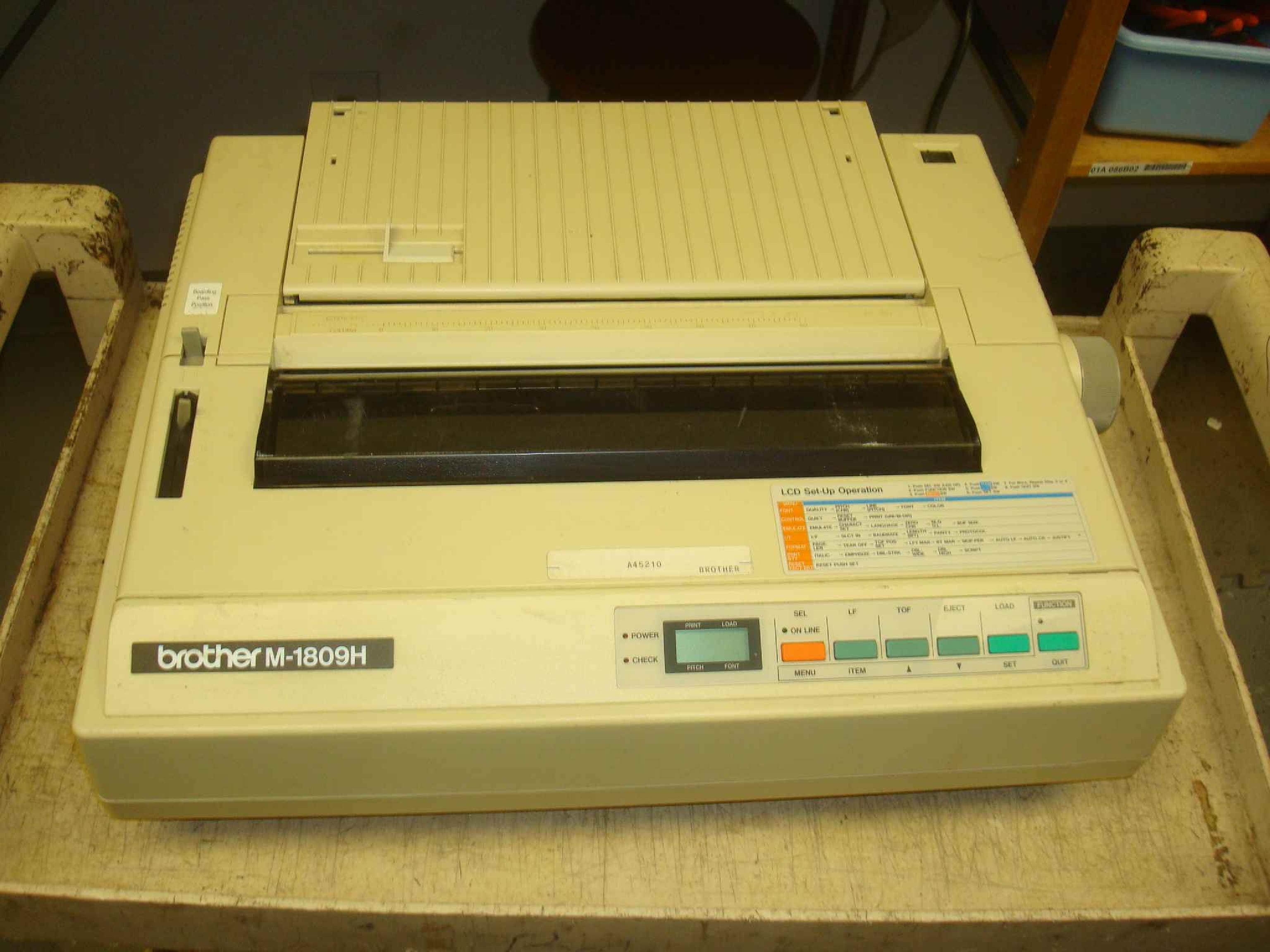 BROTHER M-1809H DOT MATRIX PRINTER, MISSING SOME PLASTICS