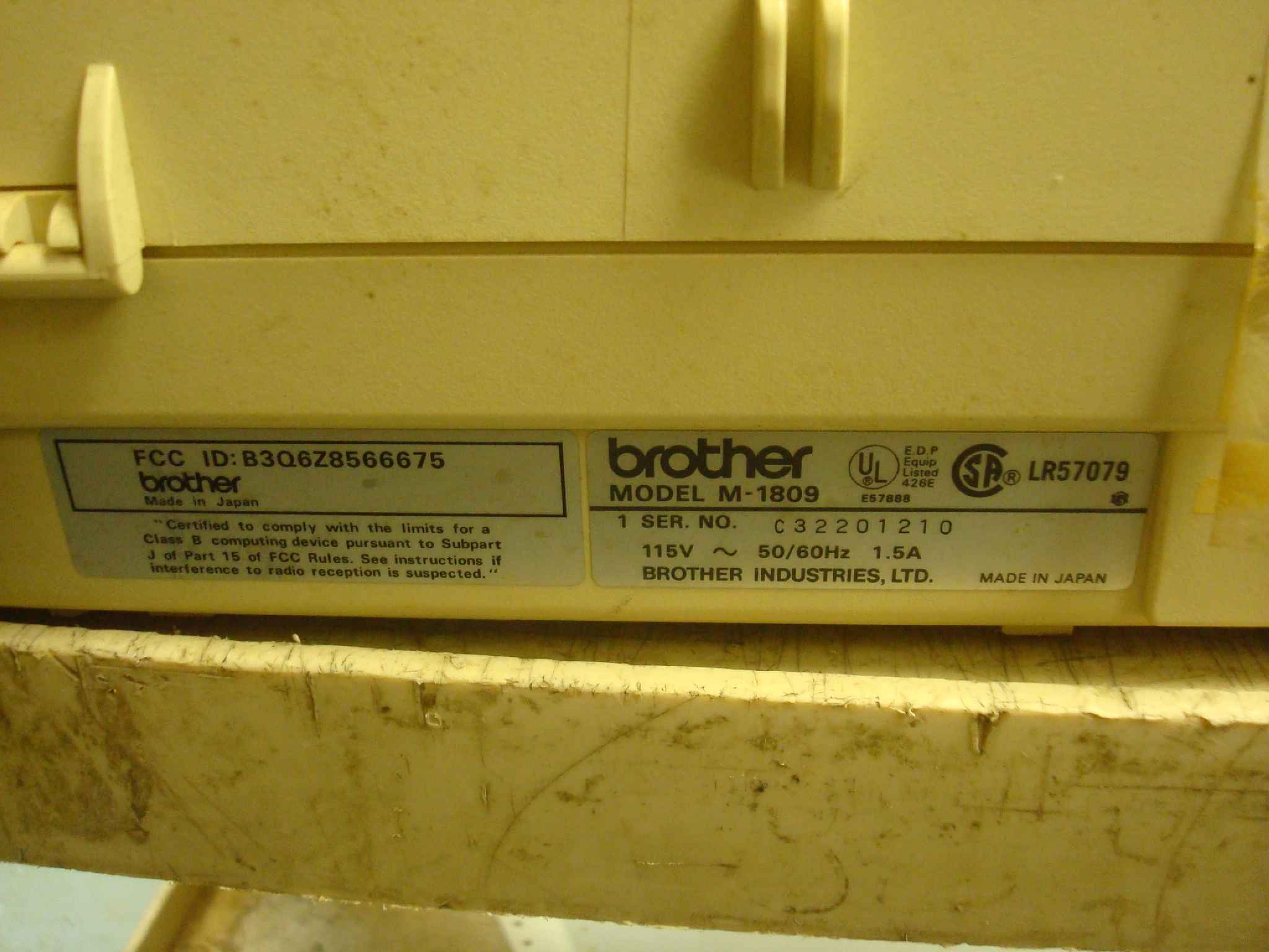 BROTHER M-1809H DOT MATRIX PRINTER, MISSING SOME PLASTICS