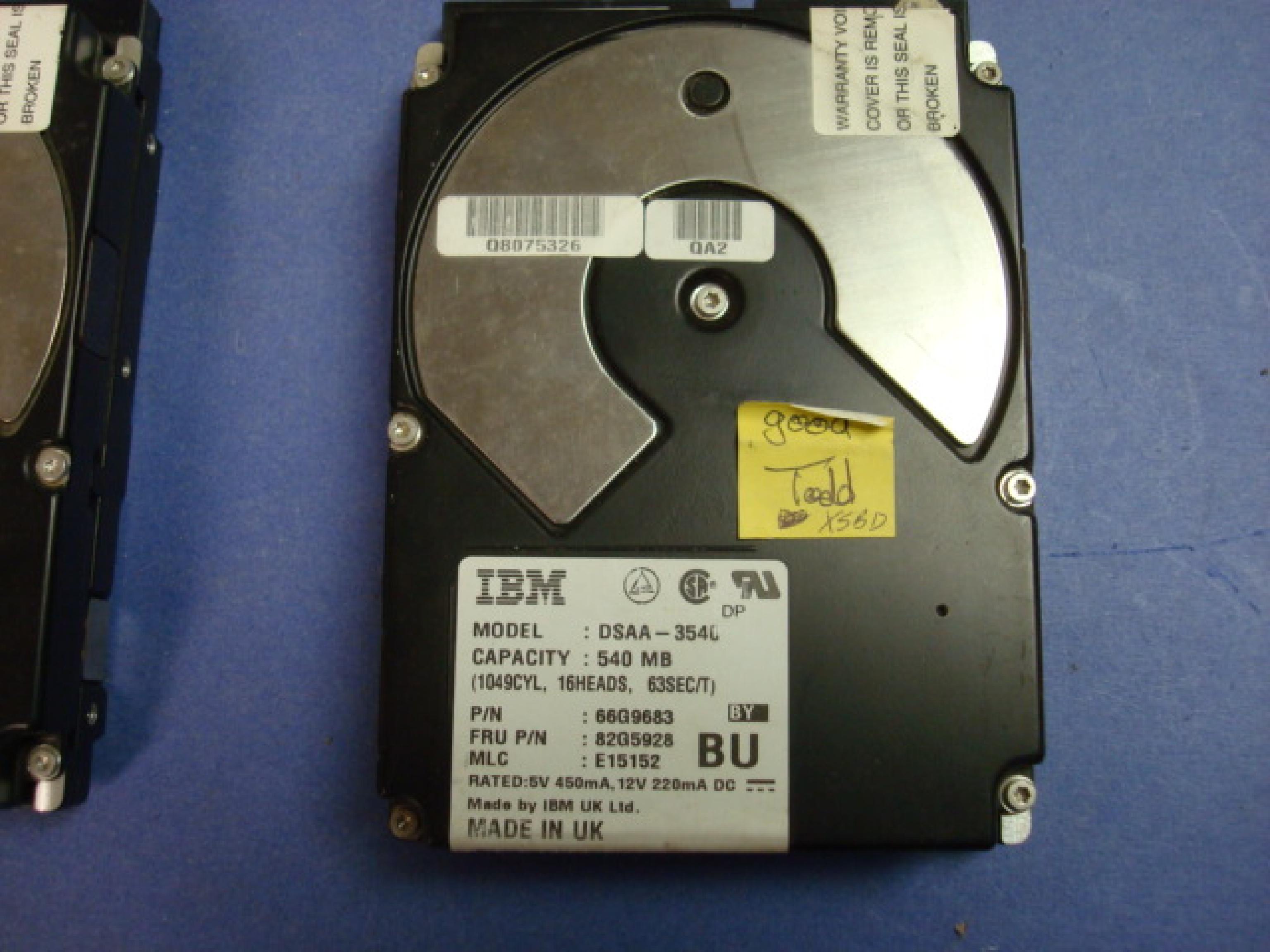 IBM / QUANTUM DSAA-3540 527MB IDE 3.5INCH HARD DRIVE 540MB 3.5