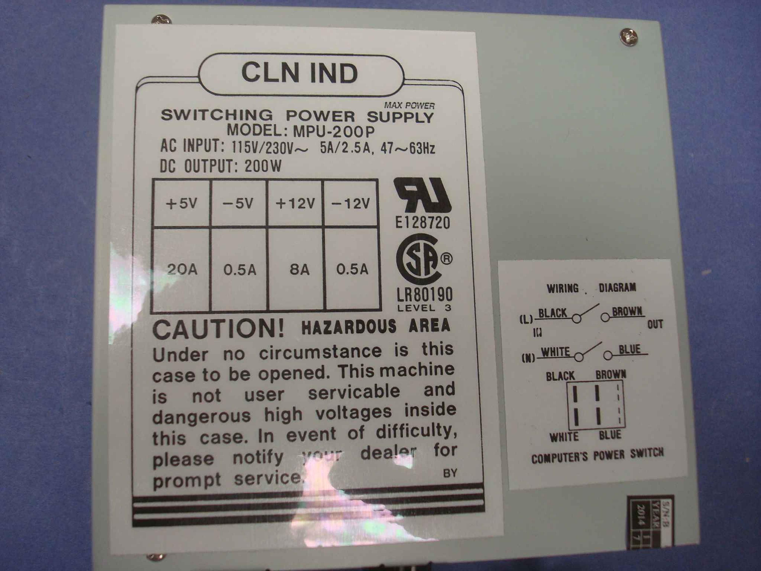 IPX INFOMATIC MPU-200P CLONE 200 WATT AT STYLE POWER SUPPLY