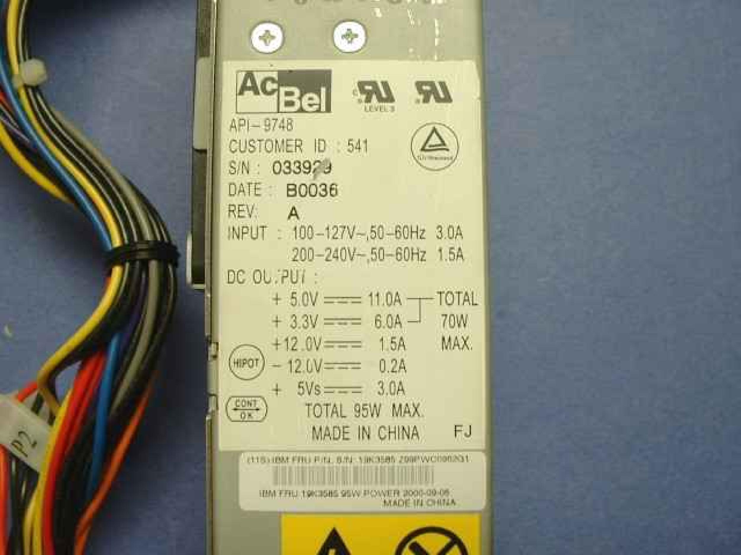 IBM 19K3585 POWER SUPPLY ATX SIZE