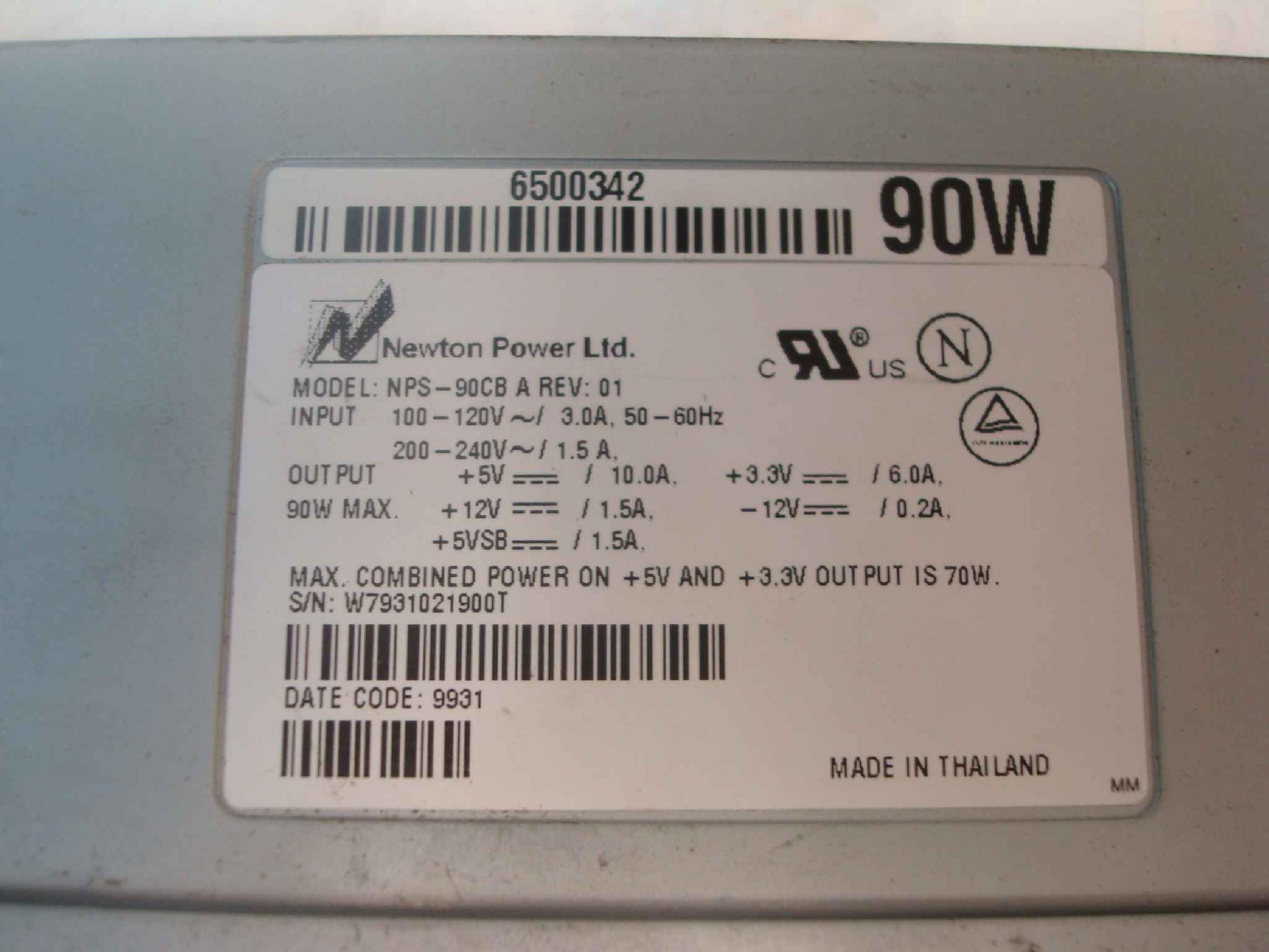 GATEWAY 2000 6500342 POWER SUPPLY