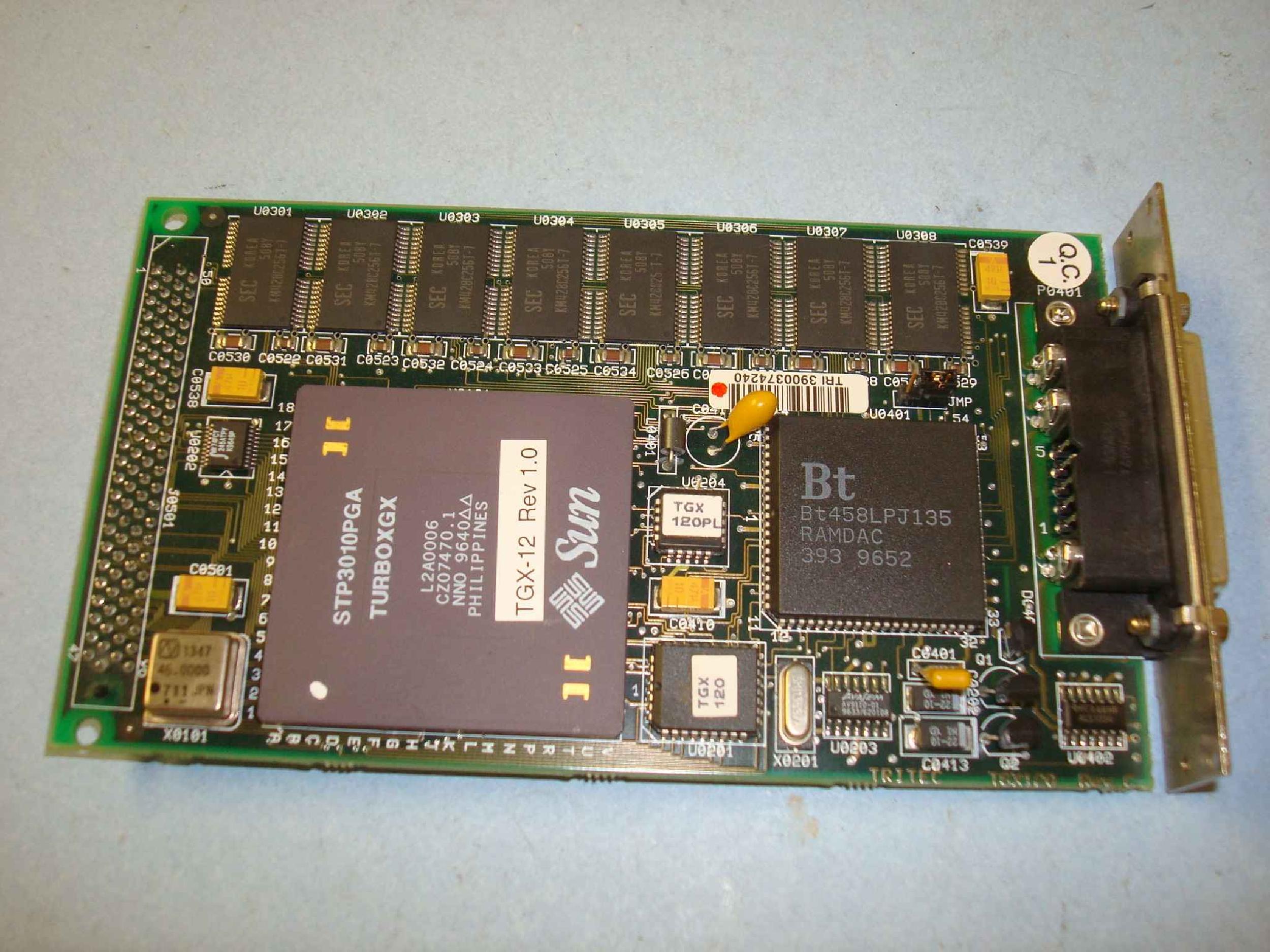 SUN MICROSYSTEMS STP3010PGA VIDEO CARD PULLED FROM SPARC 5 MODEL 544