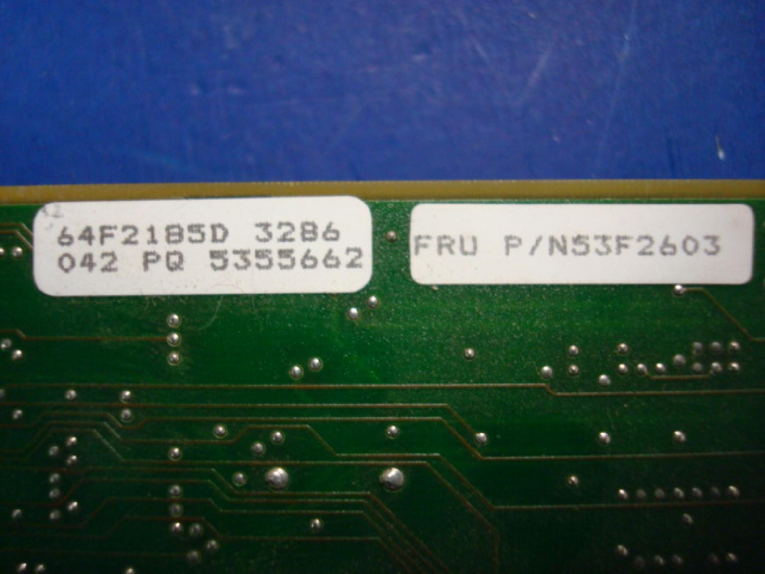 IBM 64F2185D 1MB PORTMASTER ADAPTER/A MICROCHANNEL ARTIC CARD WITH BACKPLANE