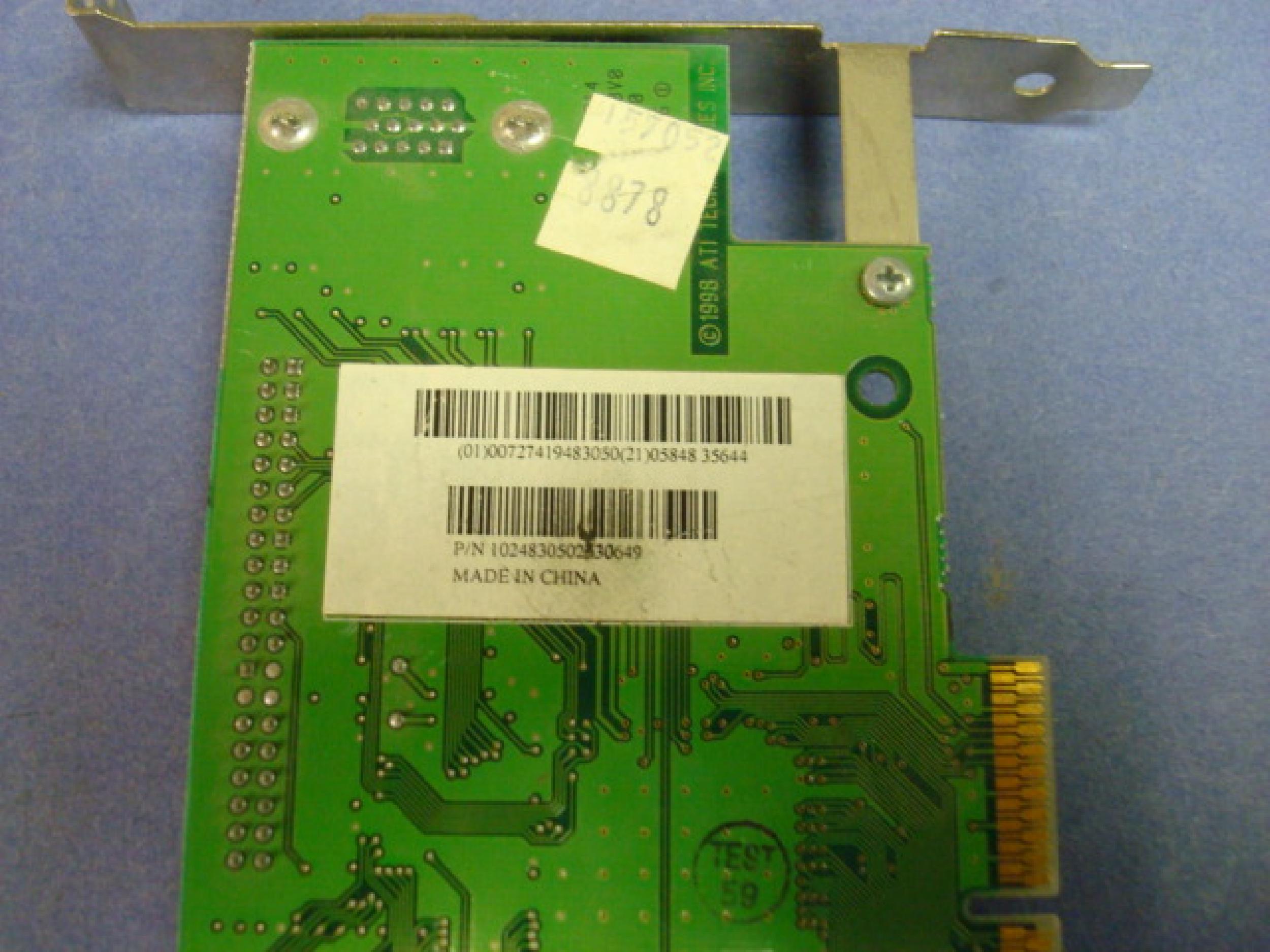 ATI 109-48300-00 2MB AGP VIDEO CARD WITH VGA OUTPUT PORT HP