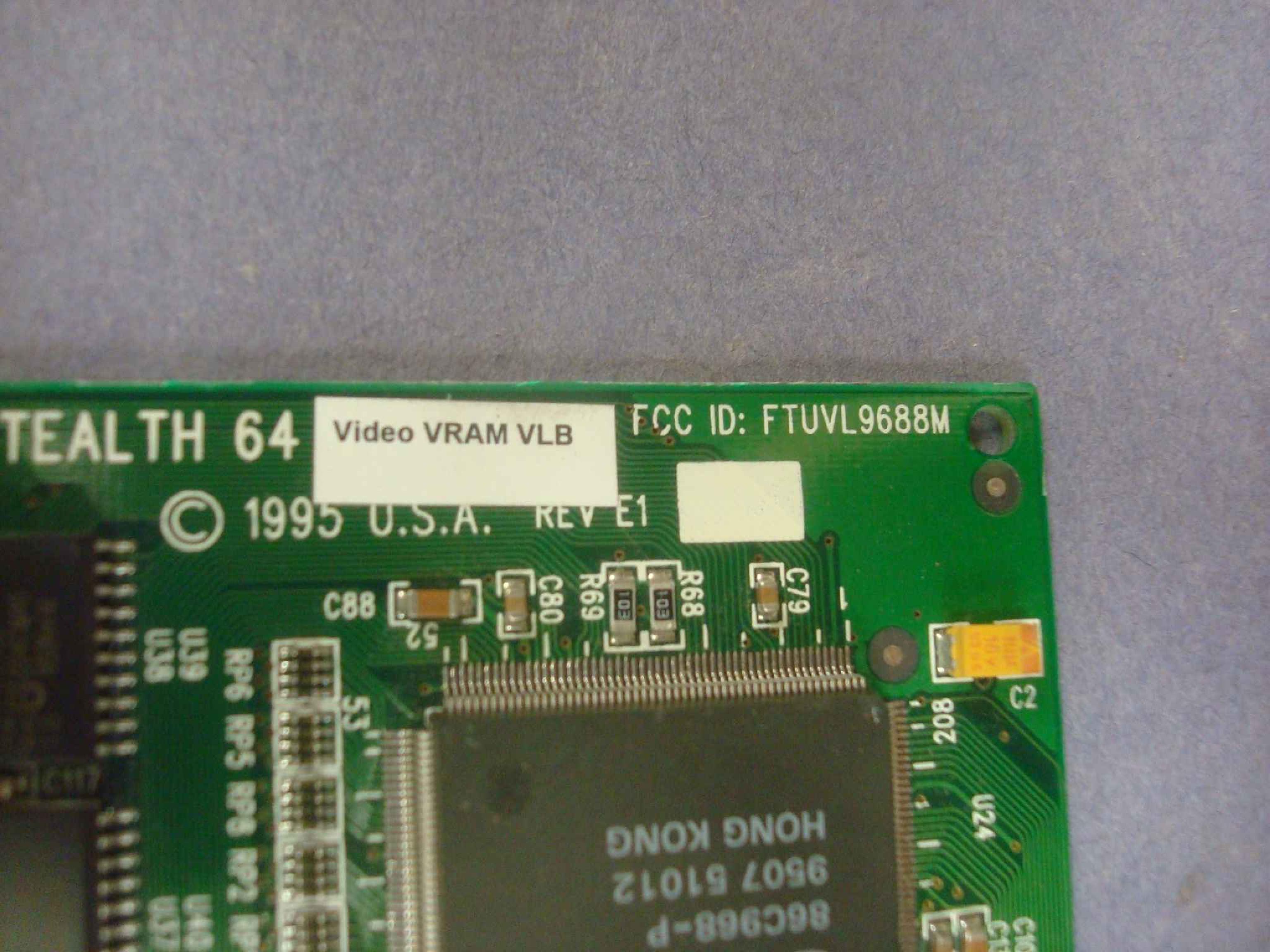 DIAMOND MULTIMEDIA SYSTEMS FTUVL9688M STEALTH 64 VLB VIDEO VRAM