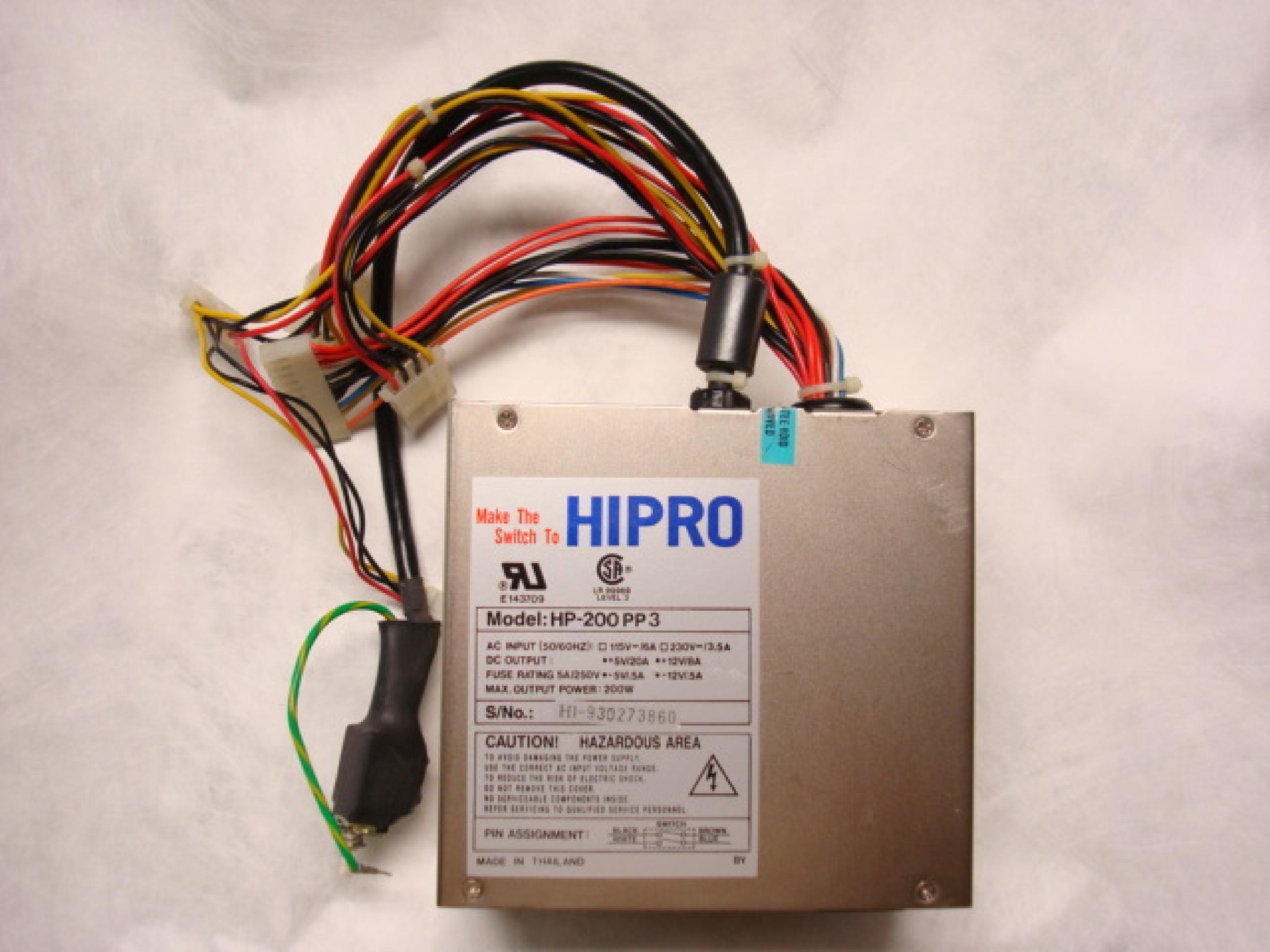 HIPRO HP-200PP3 POWER SUPPLY 200 WATTS WATT AT