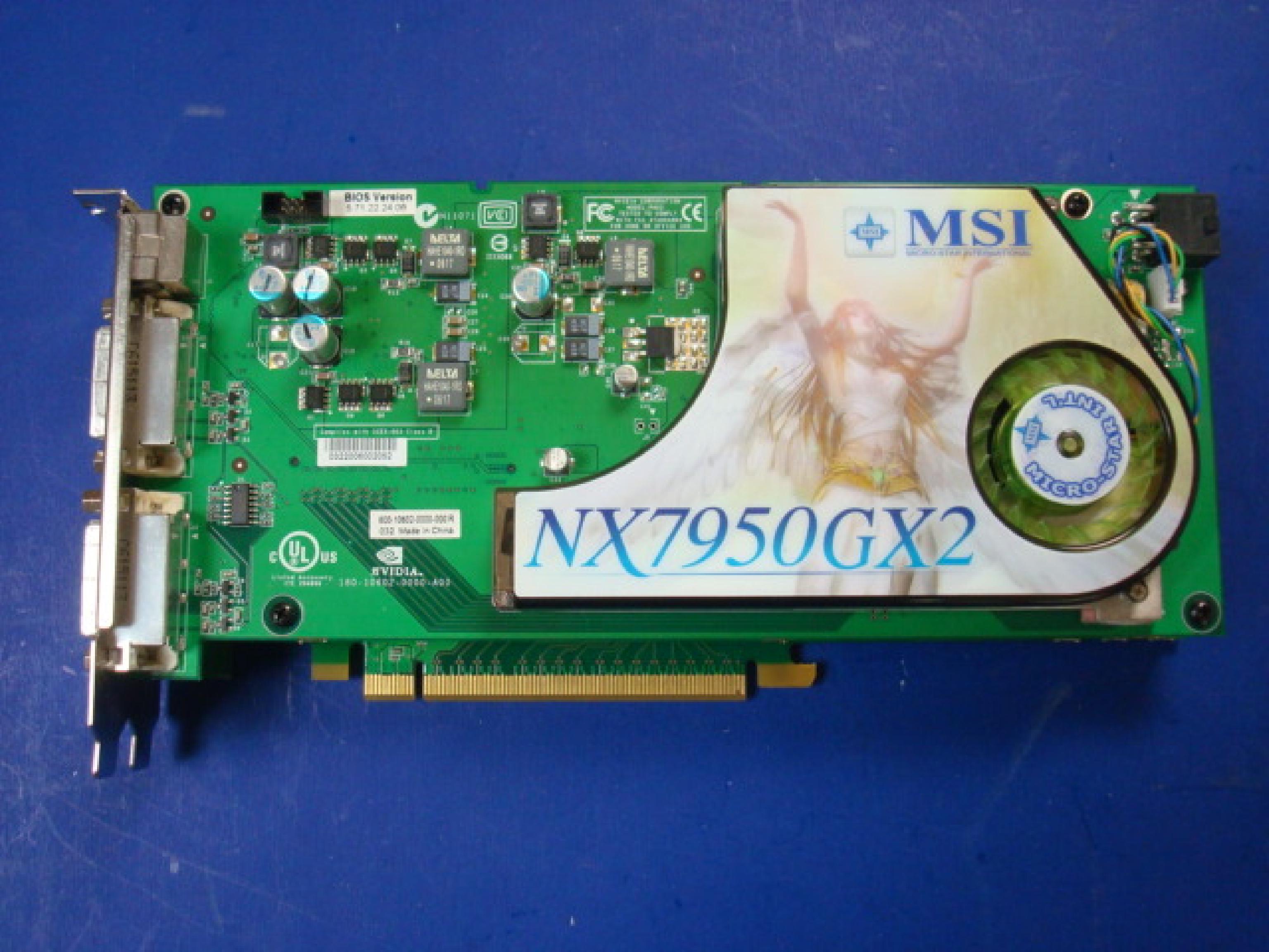 NVIDIA P602 GEFORCE 7950 GX2 1GB PCI-EXPRESS VIDEO CARD WITH DUAL DVI PORTS AND TV OUT OUTPUTS