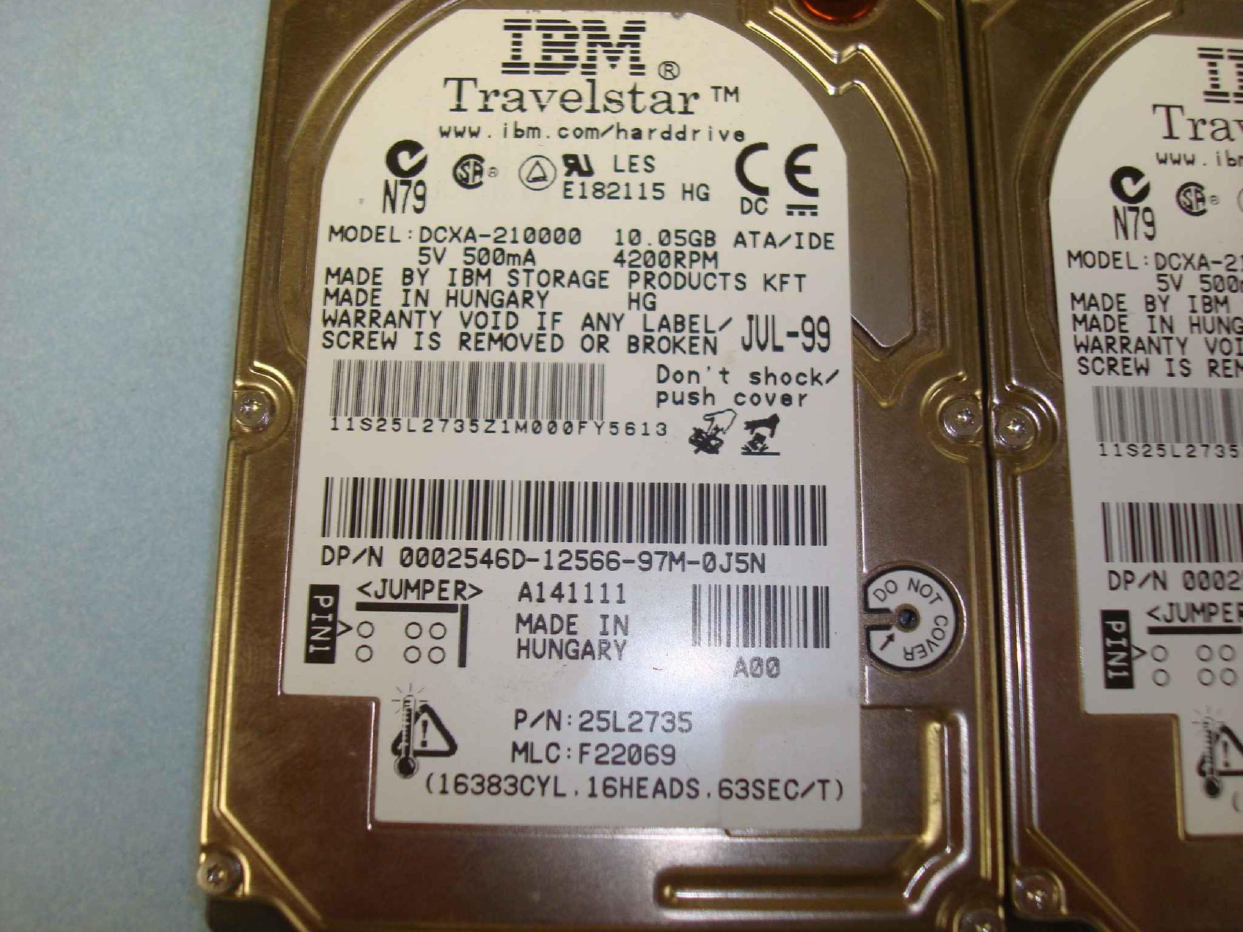 DELL 2546D 10GB 2.5 12MM IDE DRIVE TRAVELSTAR