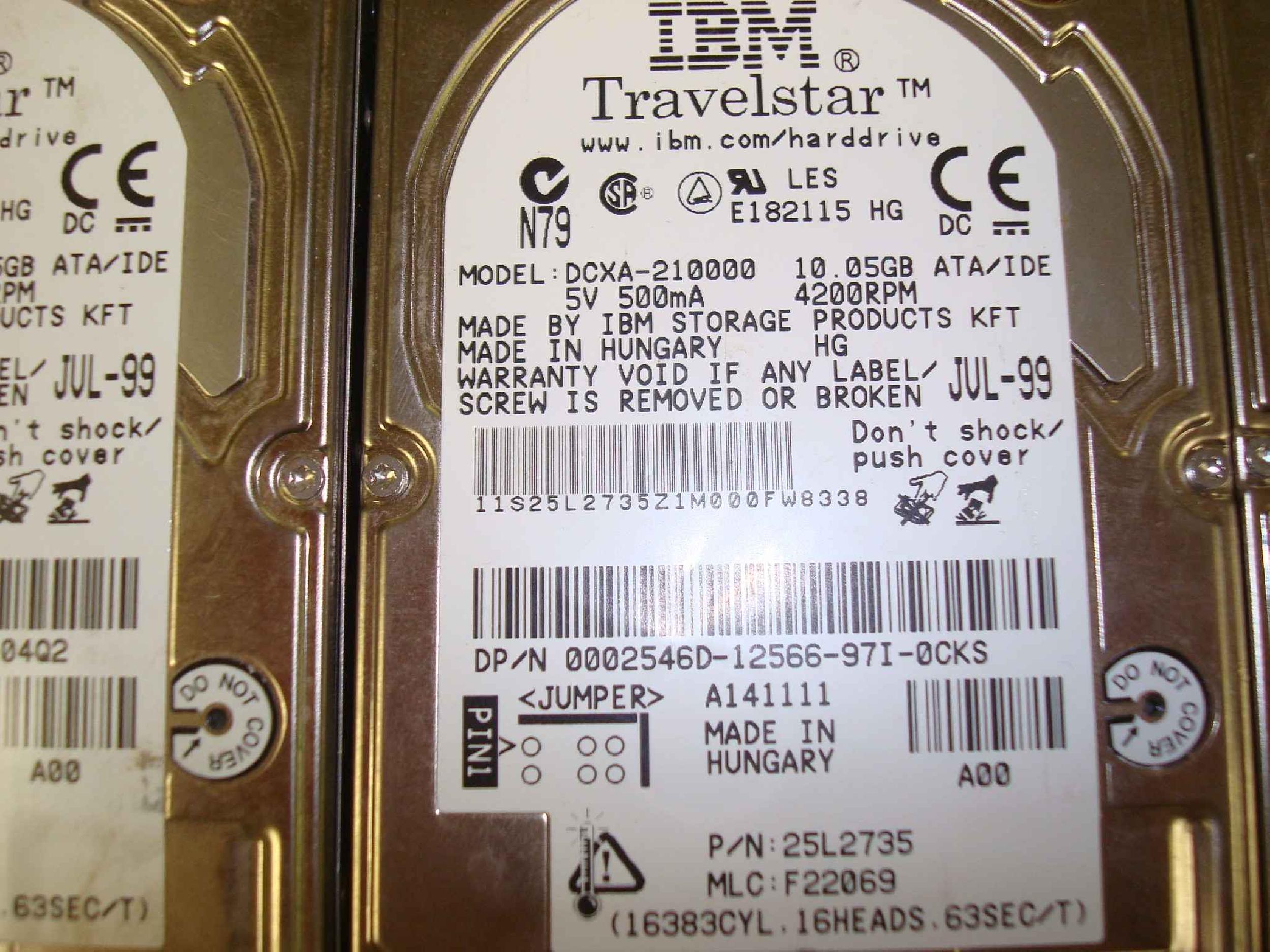 DELL 2546D 10GB 2.5 12MM IDE DRIVE TRAVELSTAR