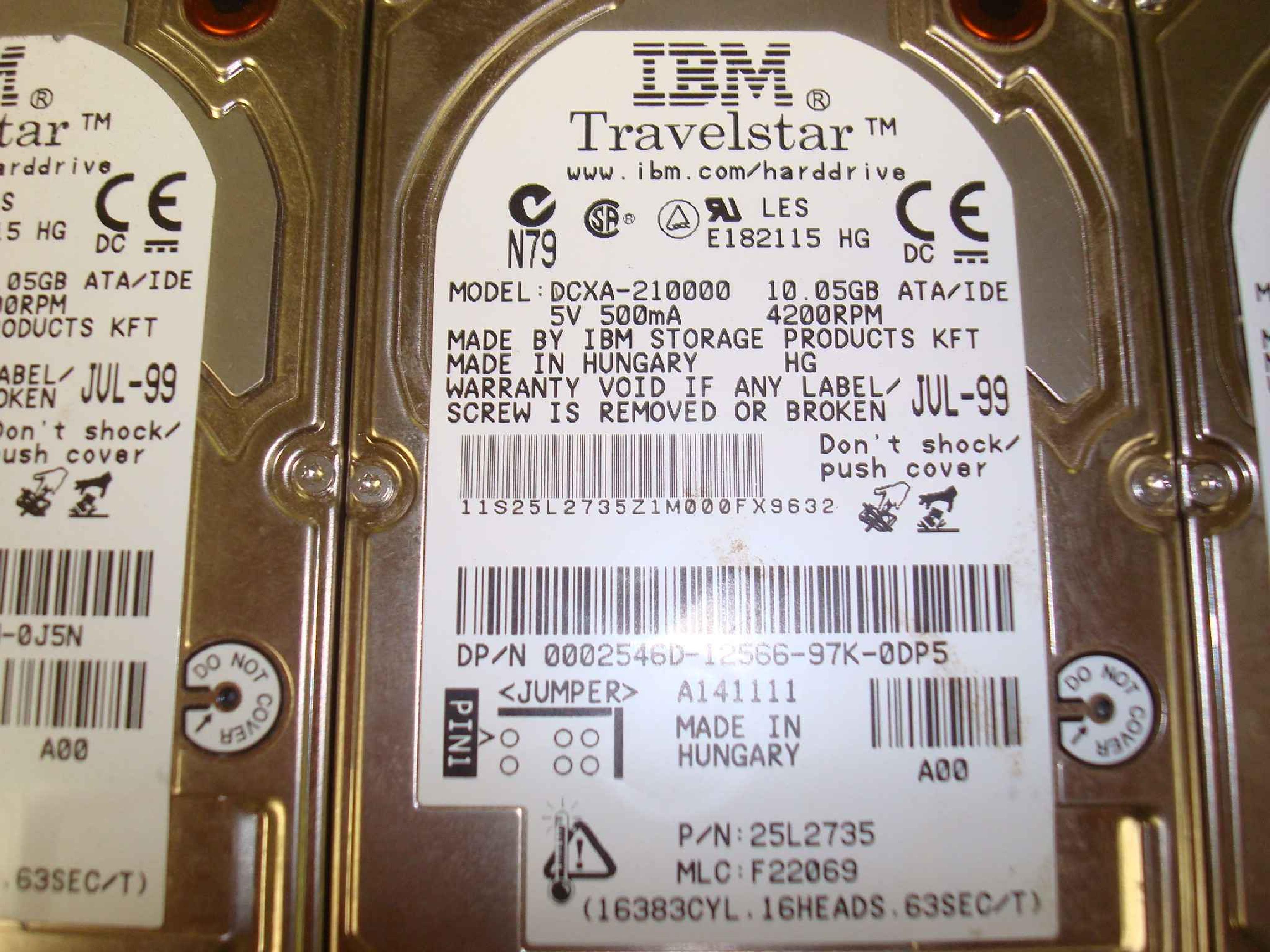 DELL 0002546D 10GB 2.5 12MM IDE DRIVE TRAVELSTAR