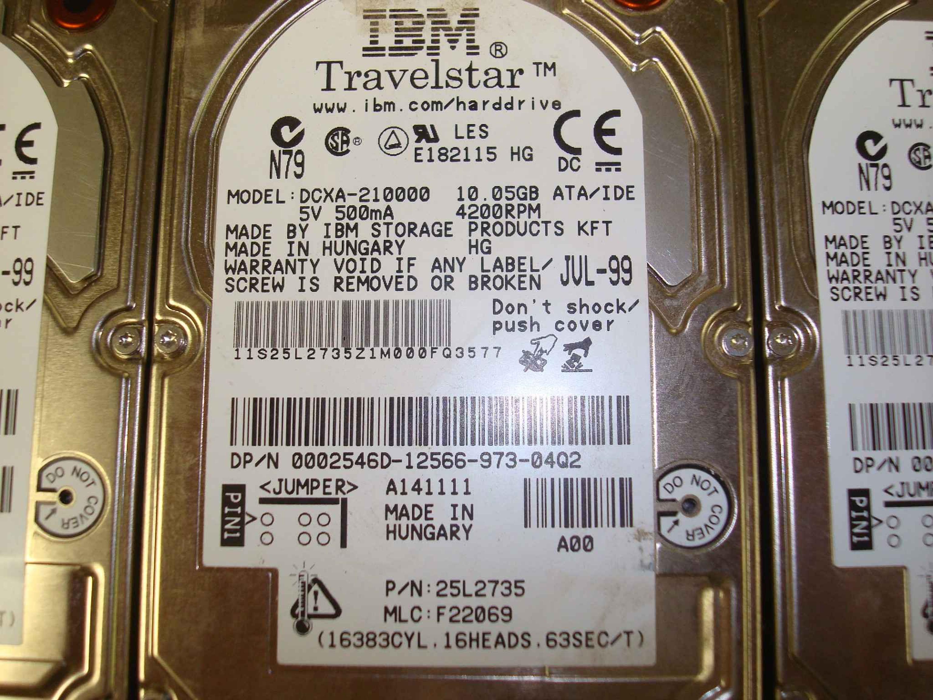 DELL 0002546D 10GB 2.5 12MM IDE DRIVE TRAVELSTAR