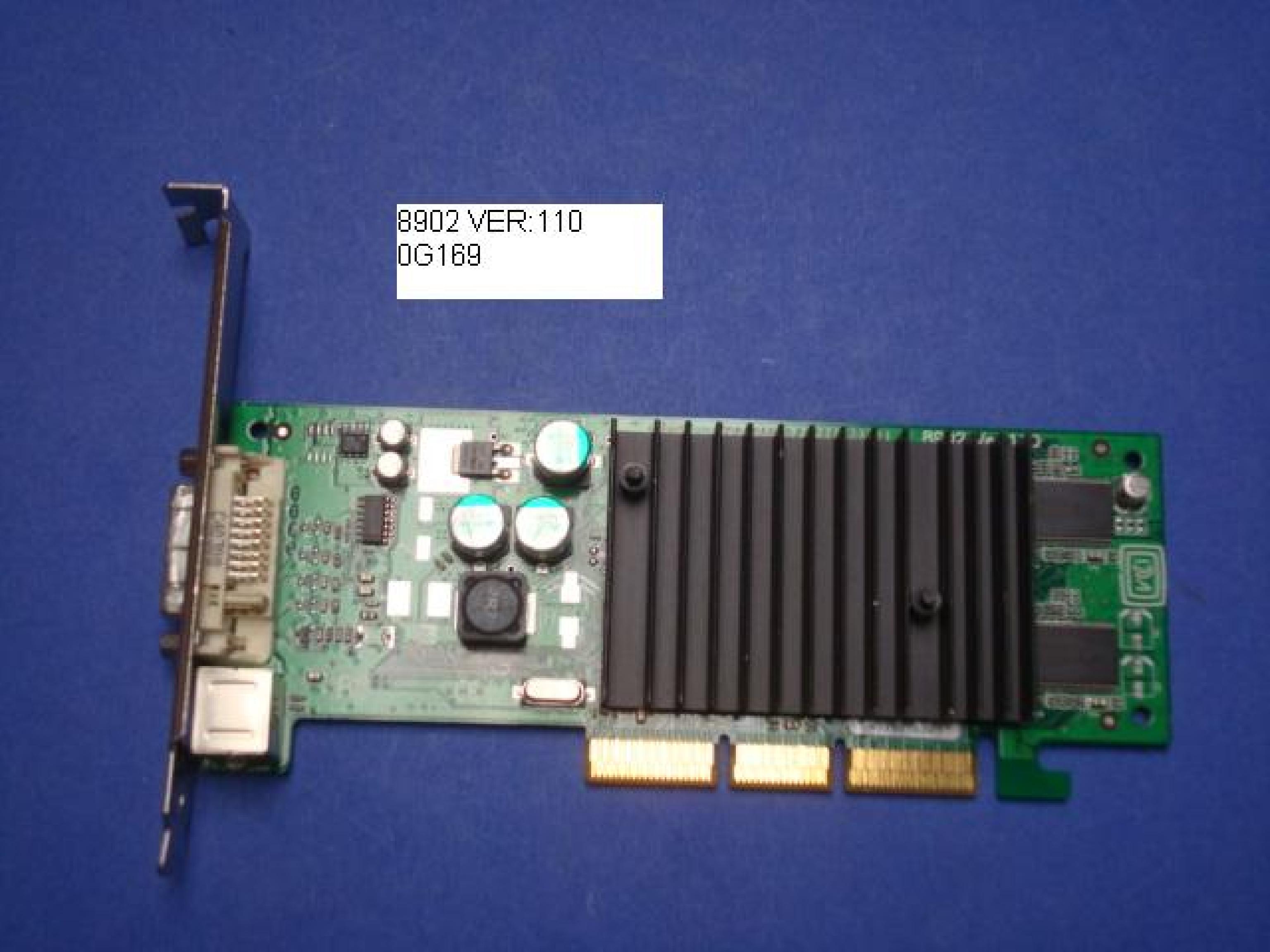 NVIDIA / GATEWAY 2000 N11071 128MB AGP VIDEO CARD DVI 64MB WITH S-VIDEO AND PORTS DMS59 FULL PLATE 32MB QUADRO2MXR G14623.01 QUADRO 2 MXR VGA CONNECTOR GFORCE2MX 200