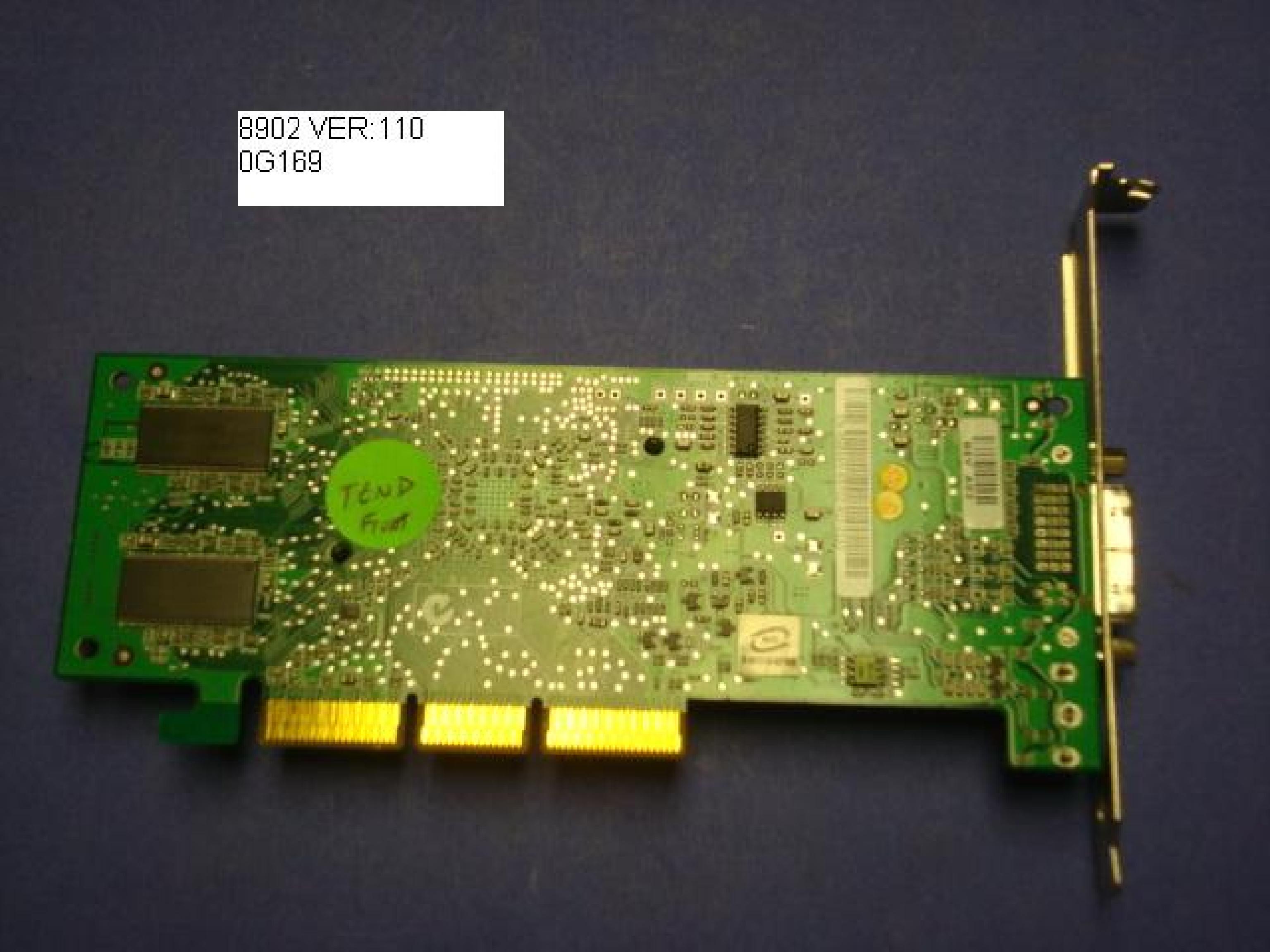 NVIDIA / GATEWAY 2000 N11071 128MB AGP VIDEO CARD DVI 64MB WITH S-VIDEO AND PORTS DMS59 FULL PLATE 32MB QUADRO2MXR G14623.01 QUADRO 2 MXR VGA CONNECTOR GFORCE2MX 200