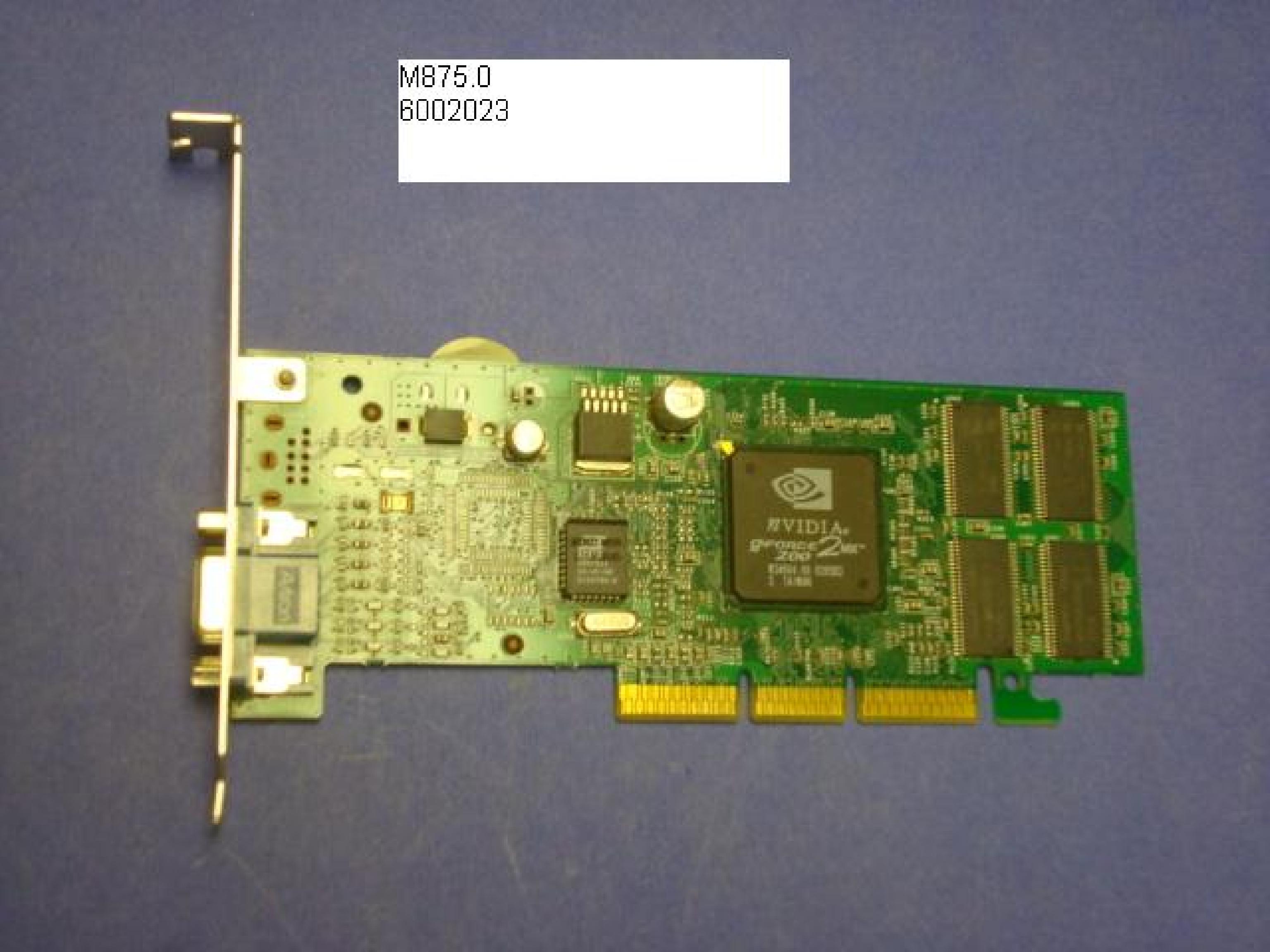 NVIDIA / GATEWAY 2000 N11071 128MB AGP VIDEO CARD DVI 64MB WITH S-VIDEO AND PORTS DMS59 FULL PLATE 32MB QUADRO2MXR G14623.01 QUADRO 2 MXR VGA CONNECTOR GFORCE2MX 200