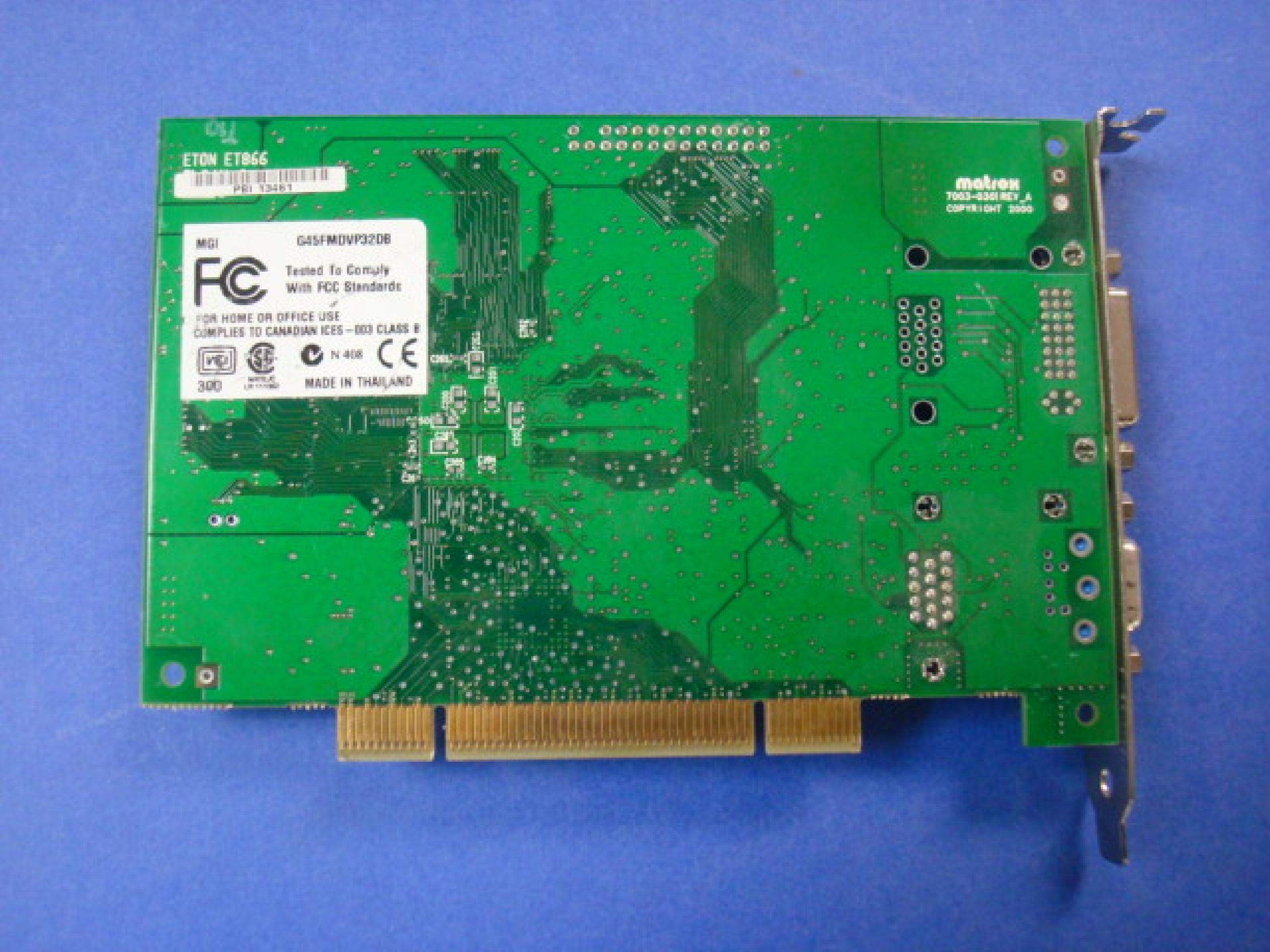 MATROX G45FMDVP32DB 32MB PCI VIDEO CARD WITH VGA AND DVI OUTPUTS
