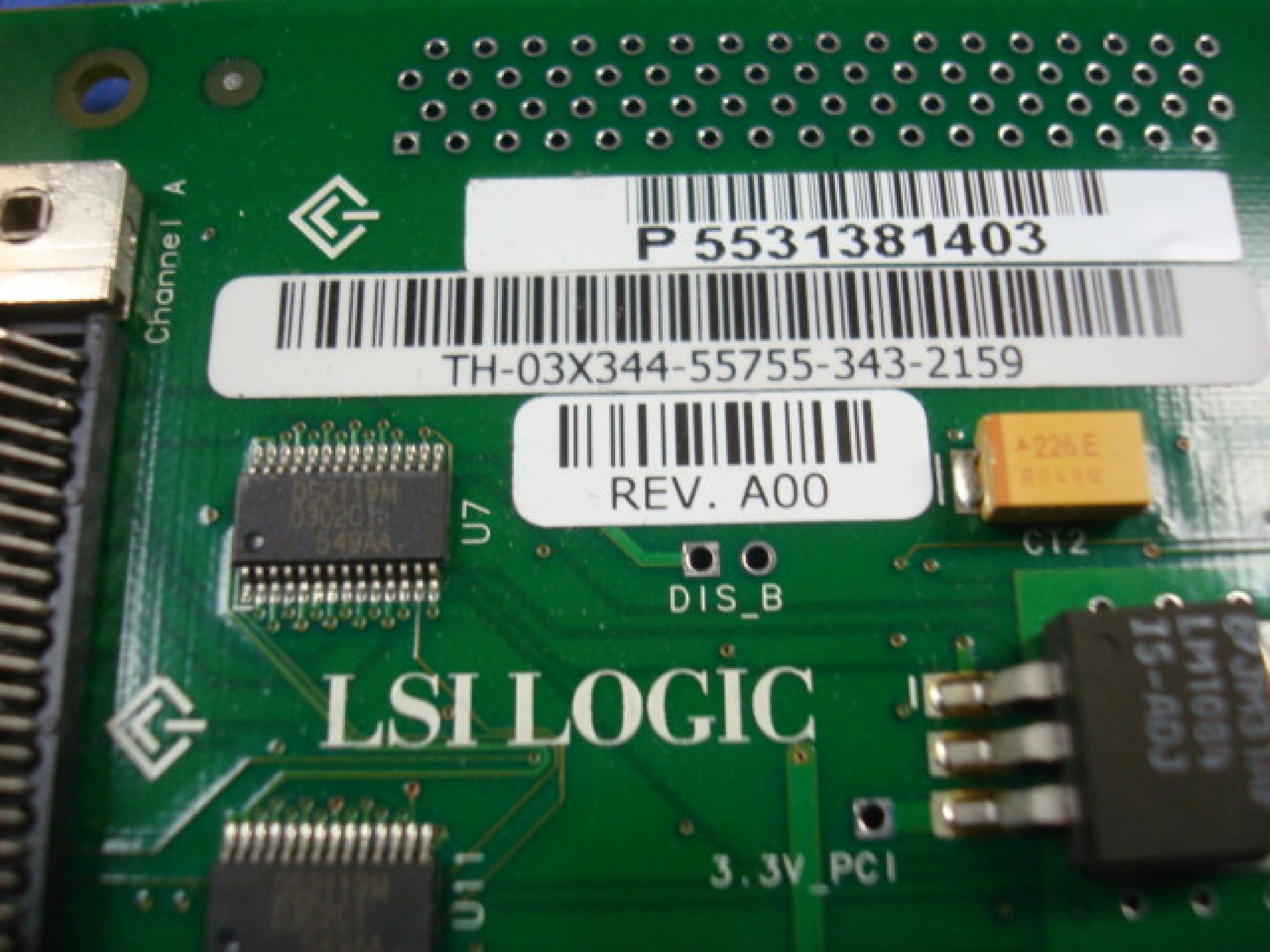 LSI LOGIC 348-0046663D SINGLE CHANNEL ULTRA320 SCSI TO PCI-X PCI ULTRA 320 CONTROLLER