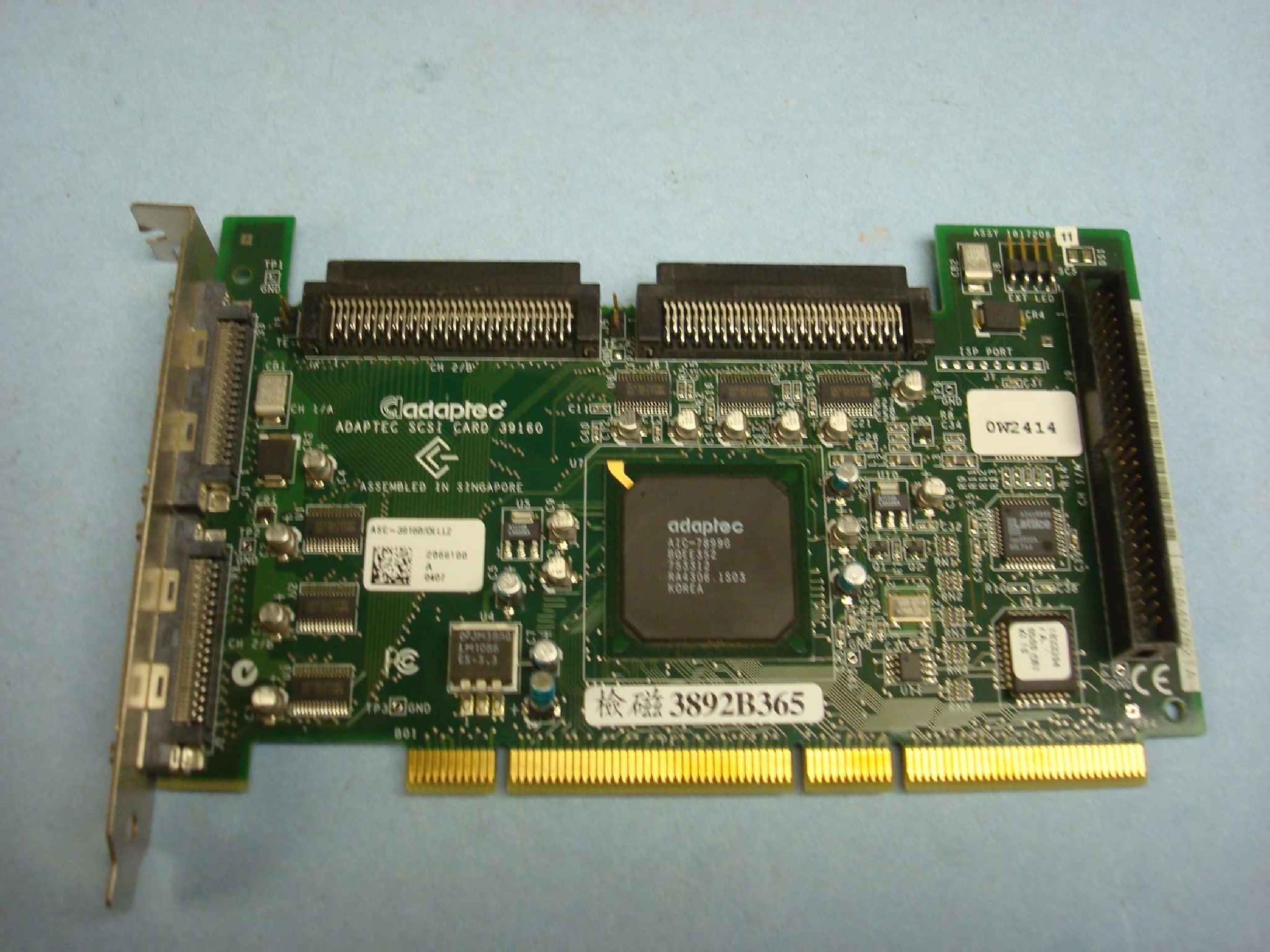 ADAPTEC 39160 64BIT PCI SCSI CARD
