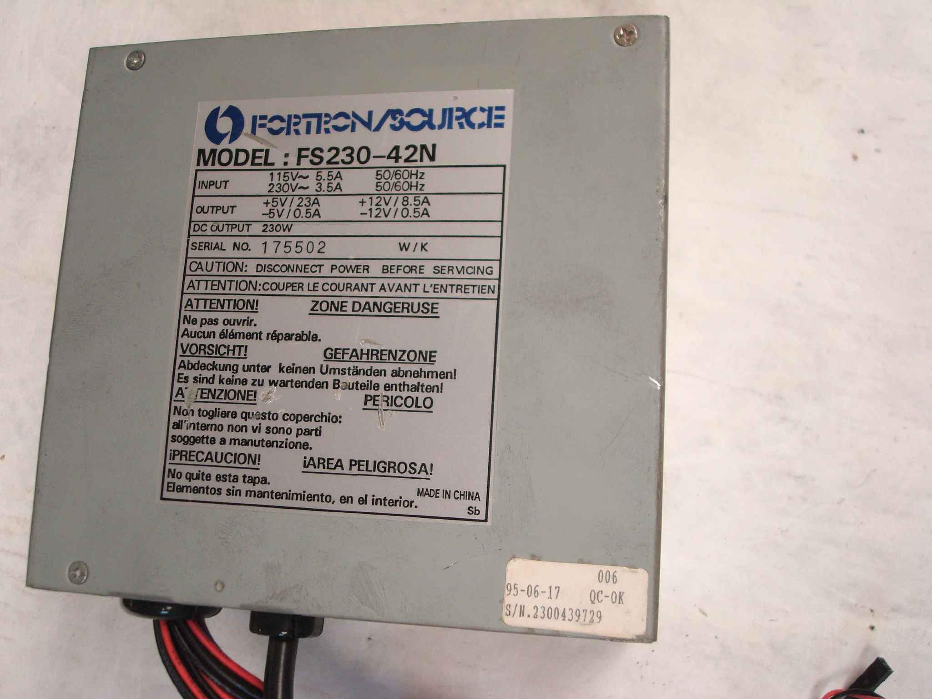 FORTRON SOURCE FS230-42N  230W POWER SUPPLY