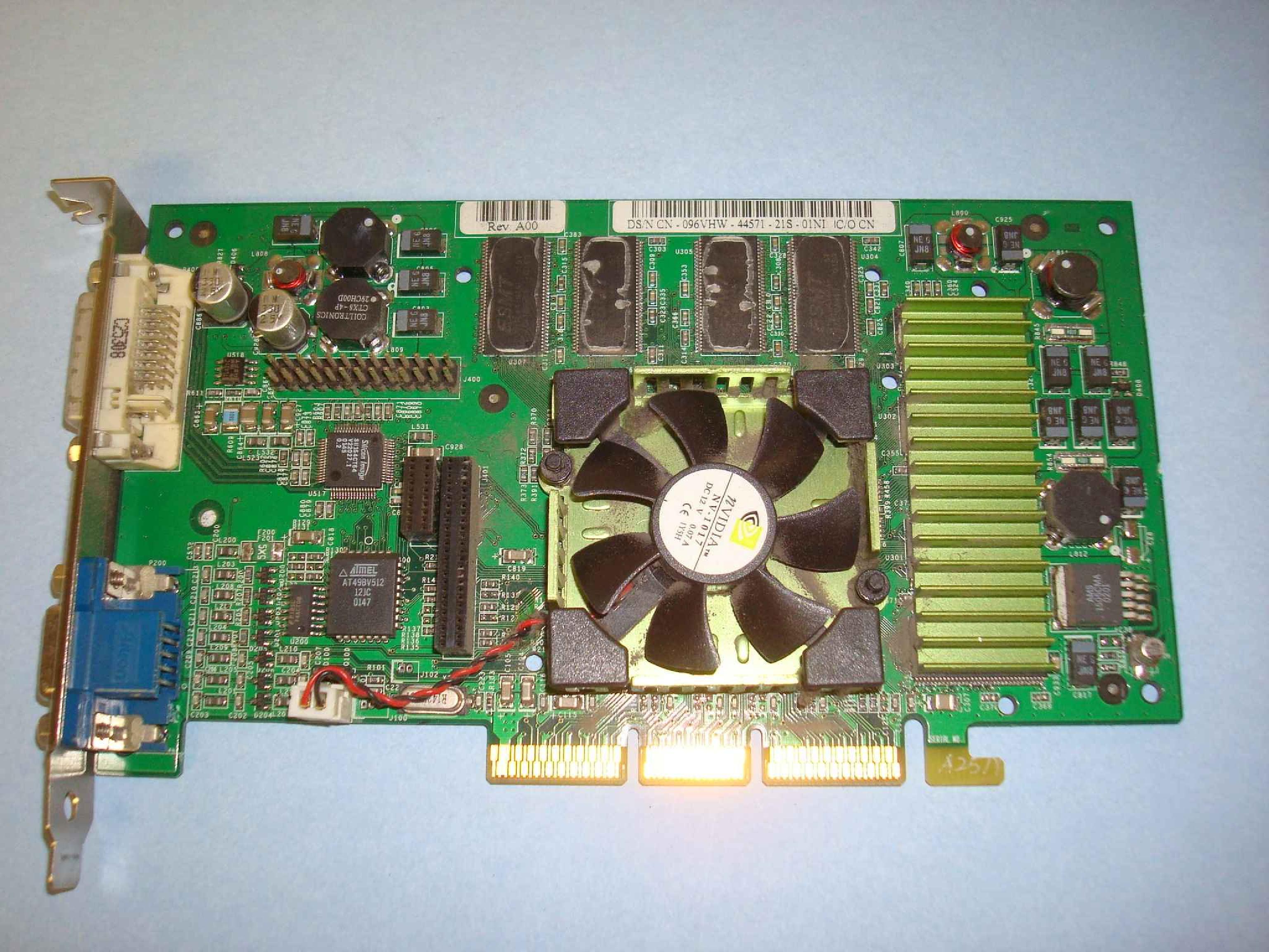 NVIDIA 096VHW-44571 128MB AGP VIDEO CARD WITH VGA AND DVI OUTPUTS