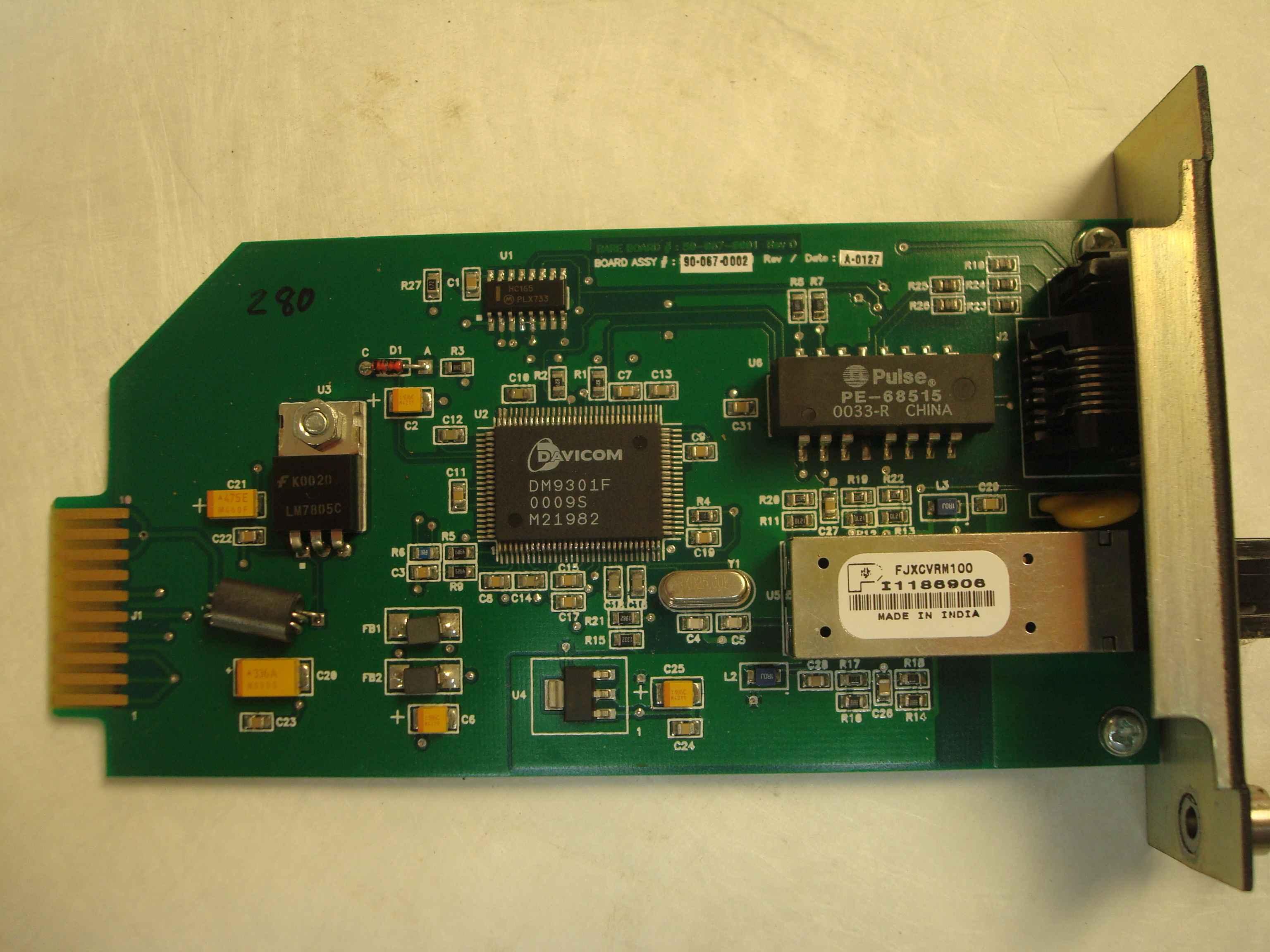 DAVICOM 90-067-0002 100BASE-TX/FX ETHERNET CARD