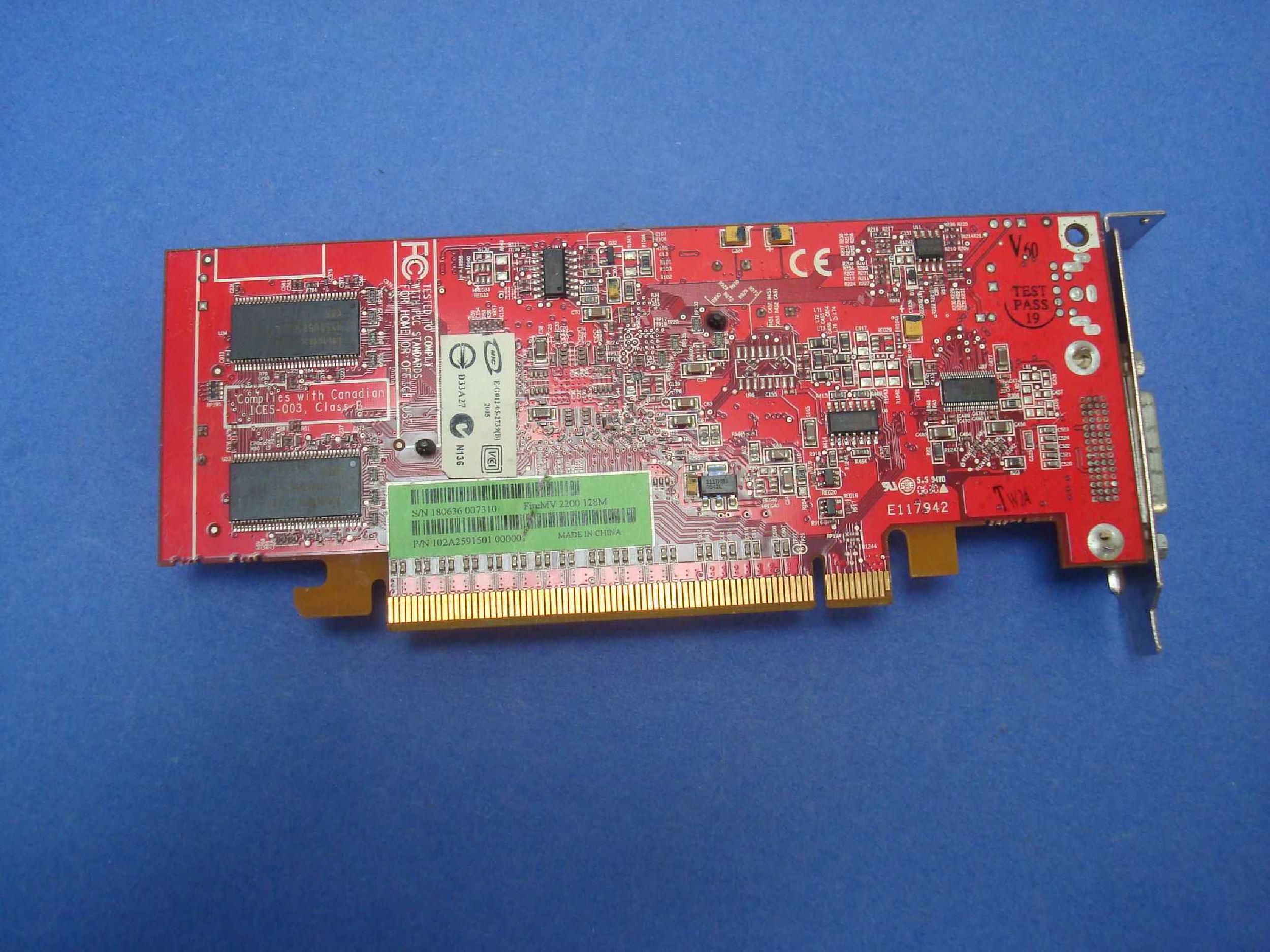ATI 102A2591501 FIRE MV2200 128MB PCI-E VIDEO CARD WITH DMS-59 PORT