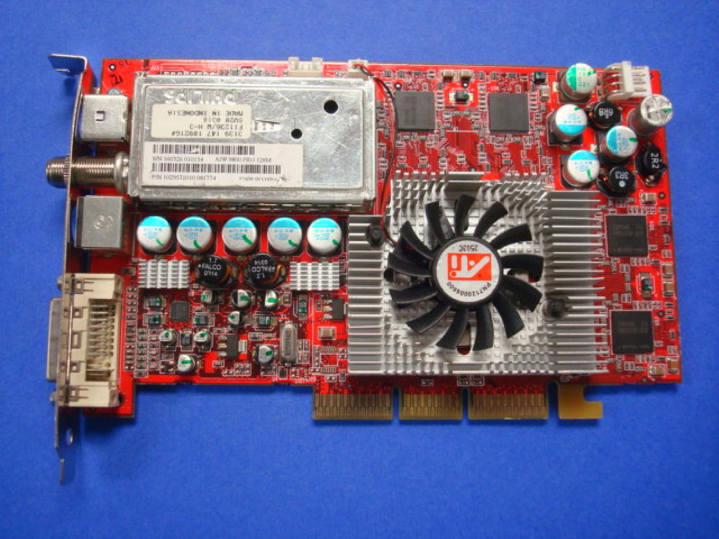 ATI 1029571010 AIW RADEON 9800 PRO 128MB AGP VIDEO CARD WITH DVI VIDEO-IN VIDEO-OUT AND CAT-TV PORTS