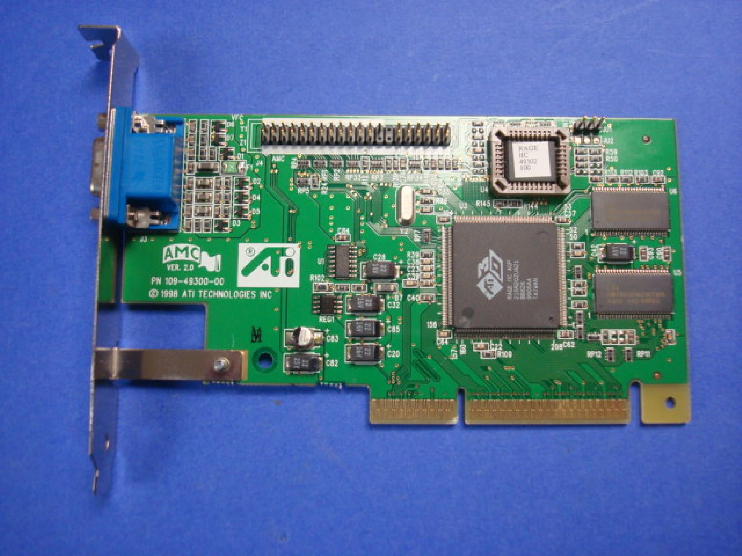 ATI 109-49300-00 RAGE IIC 4MB AGP VIDEO CARD WITH VGA PORT 128