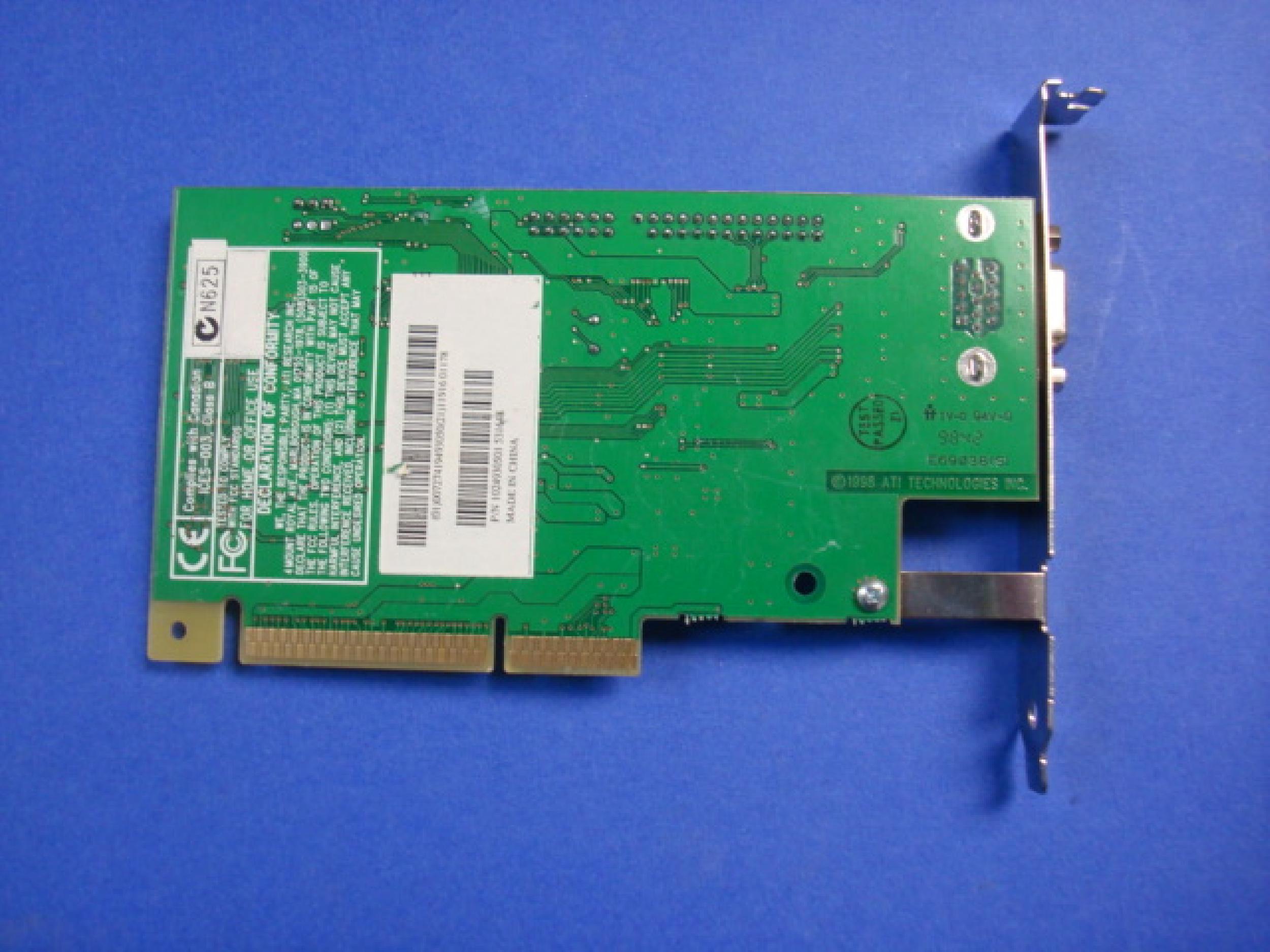 ATI 109-49300-00 RAGE IIC 4MB AGP VIDEO CARD WITH VGA PORT 128