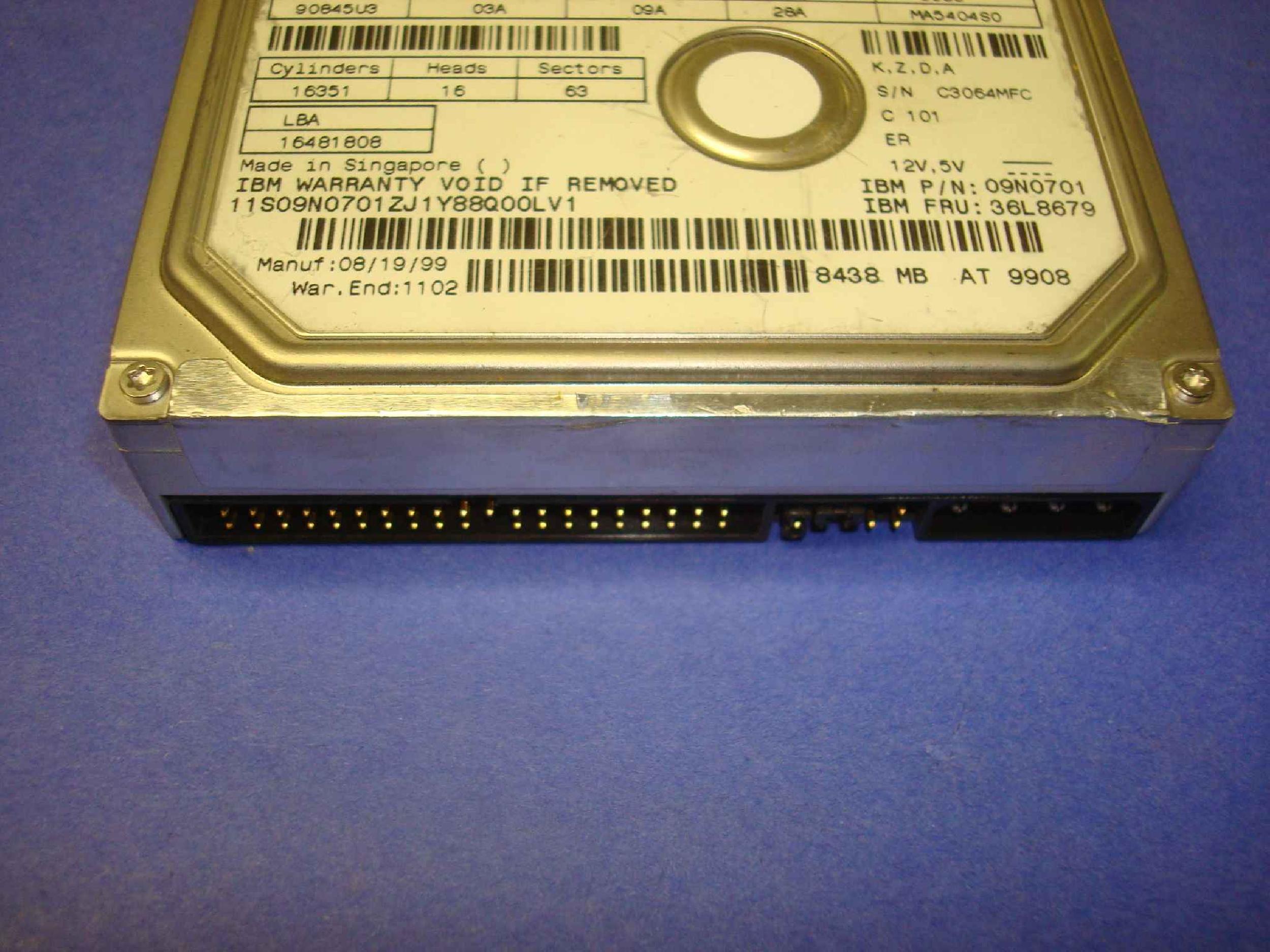 MAXTOR 90845U3 8.4GB AT 3.5 INCH HARD DRIVE