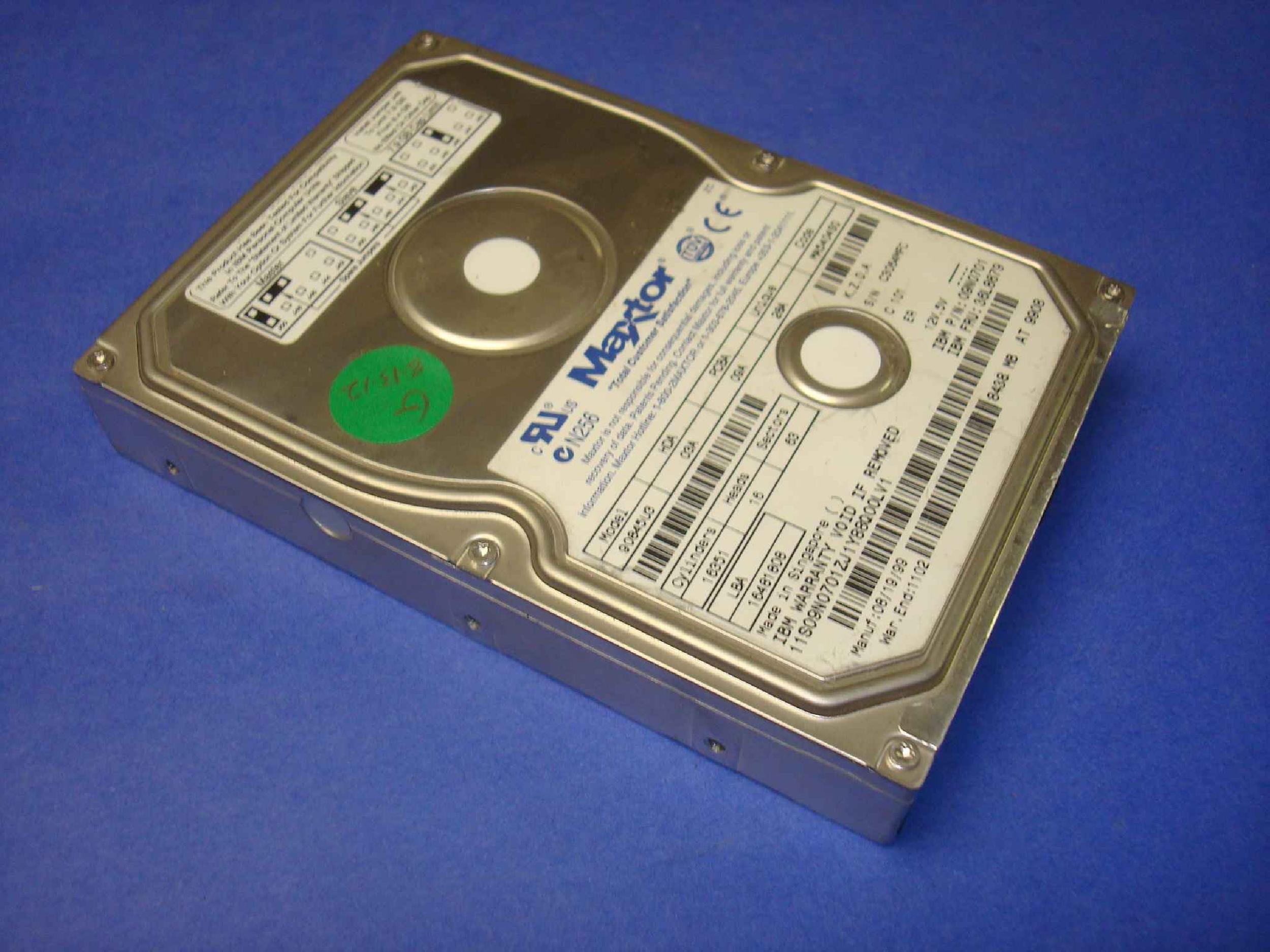 MAXTOR 90845U3 8.4GB AT 3.5 INCH HARD DRIVE