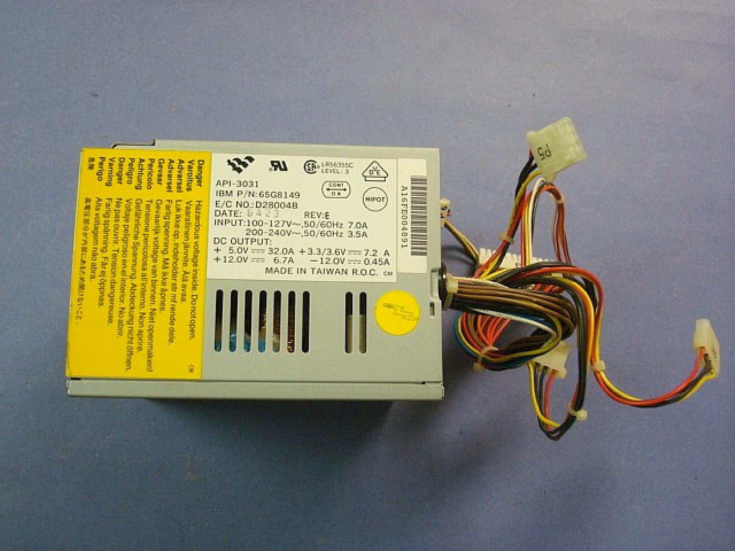 IBM 65G8149 POWER SUPPLY PULLED FROM RS6000 7009-26-05103